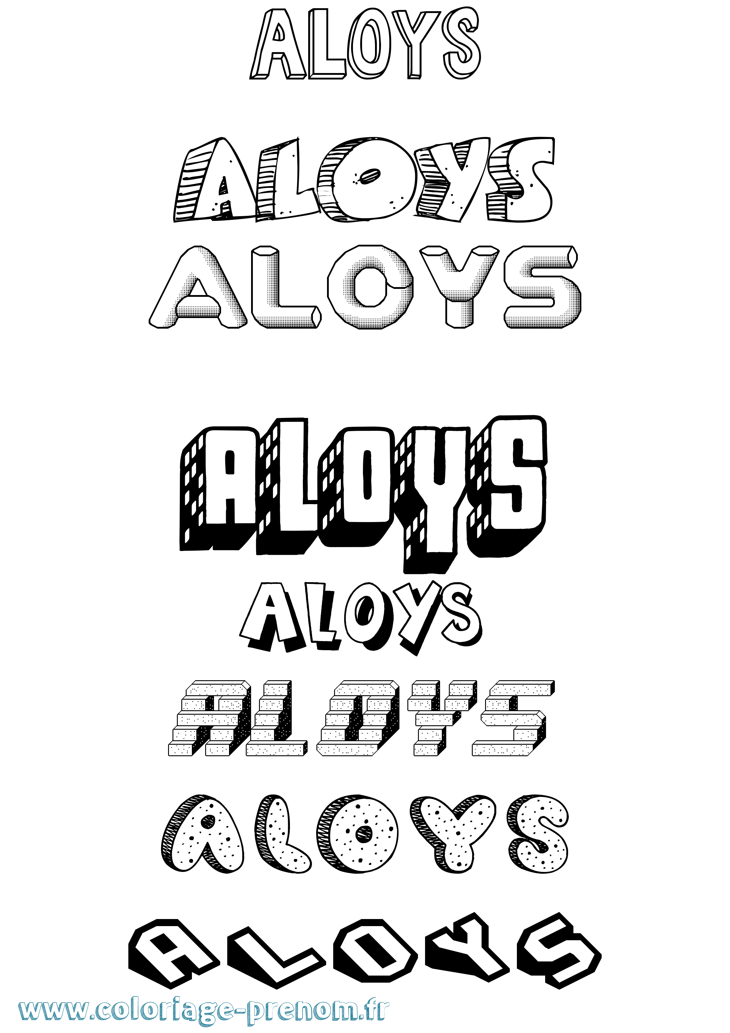 Coloriage Aloys Coloriage prénom Aloys