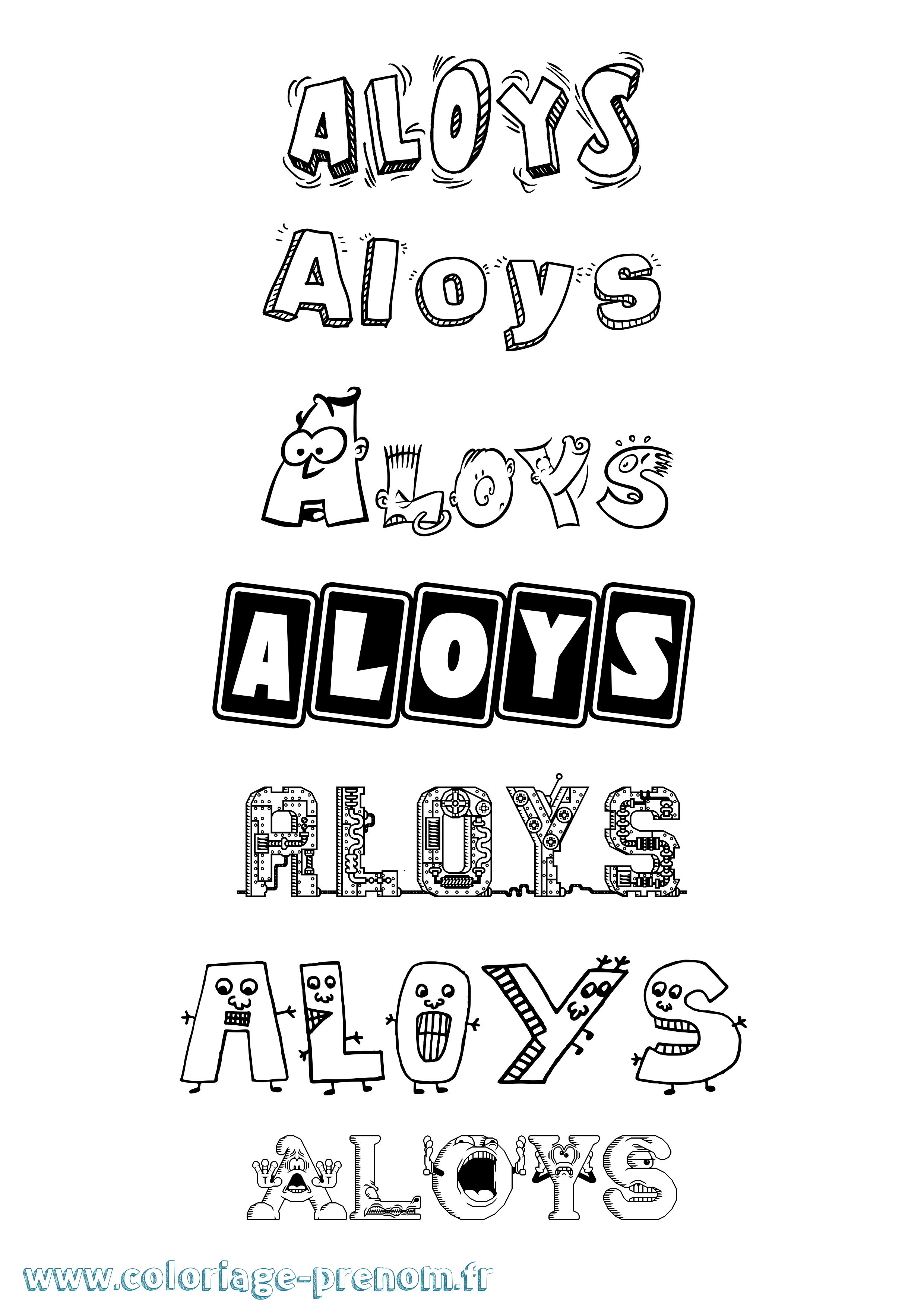 Coloriage Aloys Coloriage prénom Aloys