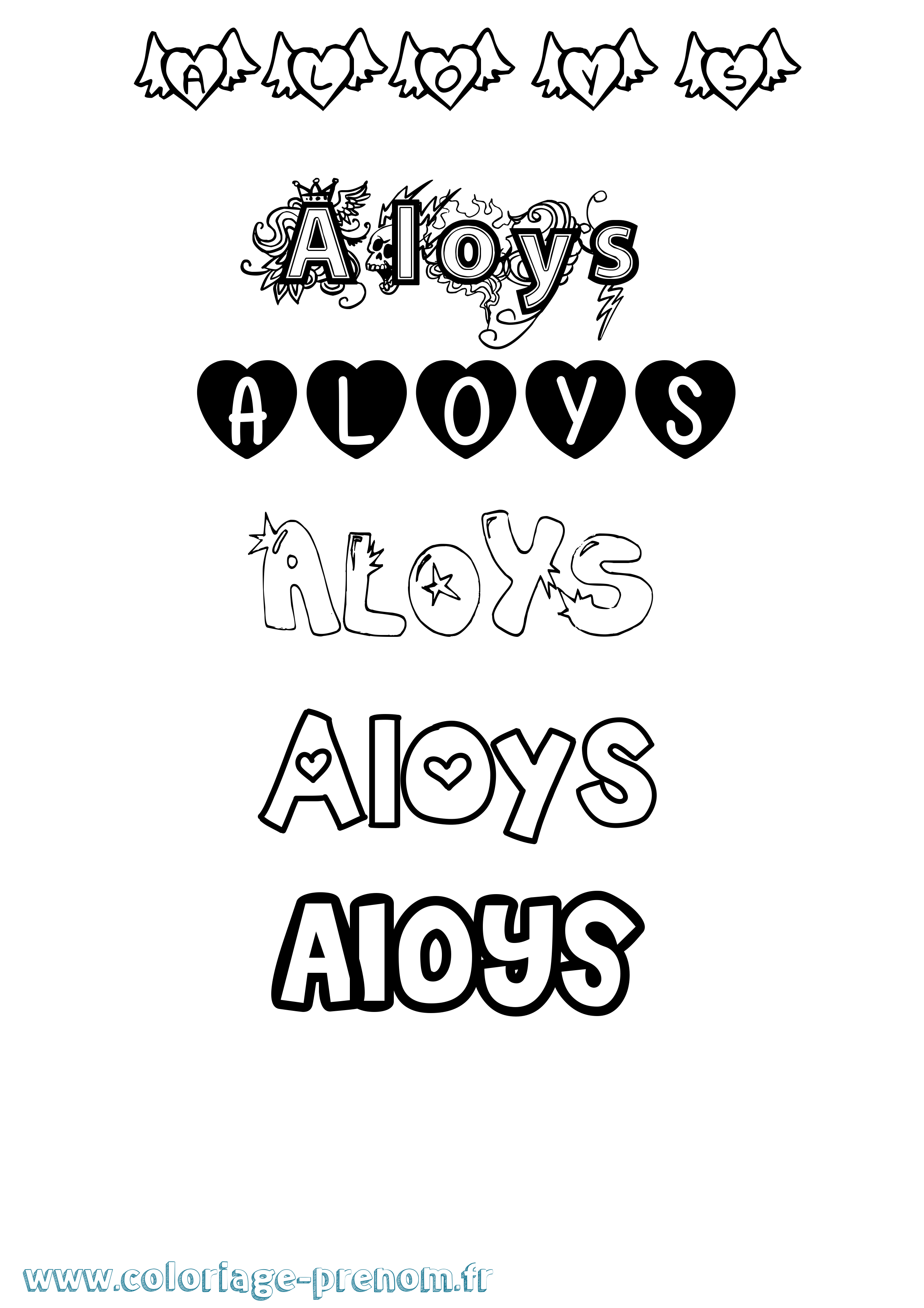 Coloriage Aloys Coloriage prénom Aloys