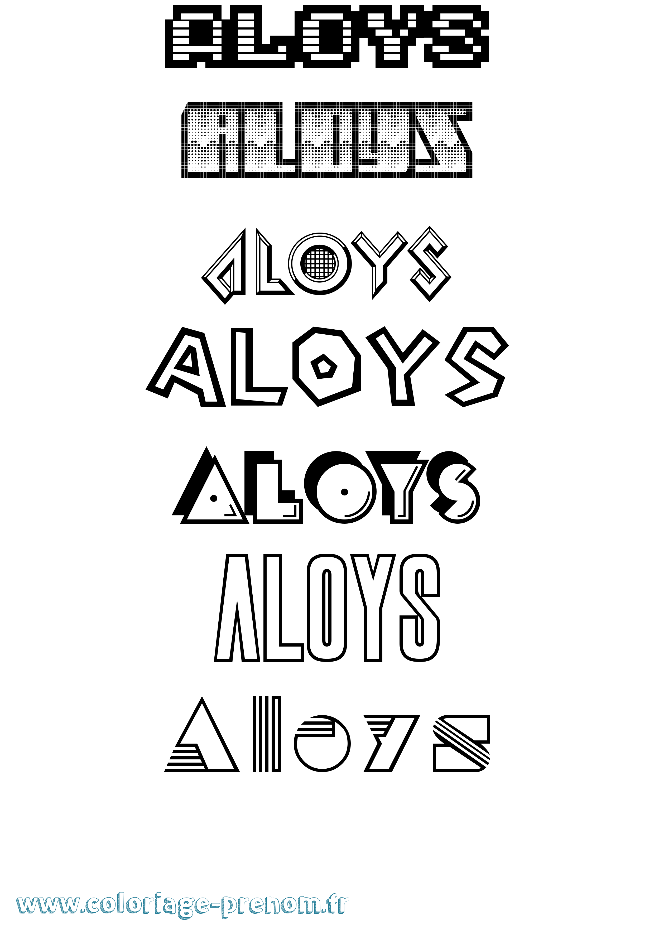 Coloriage Aloys Coloriage prénom Aloys