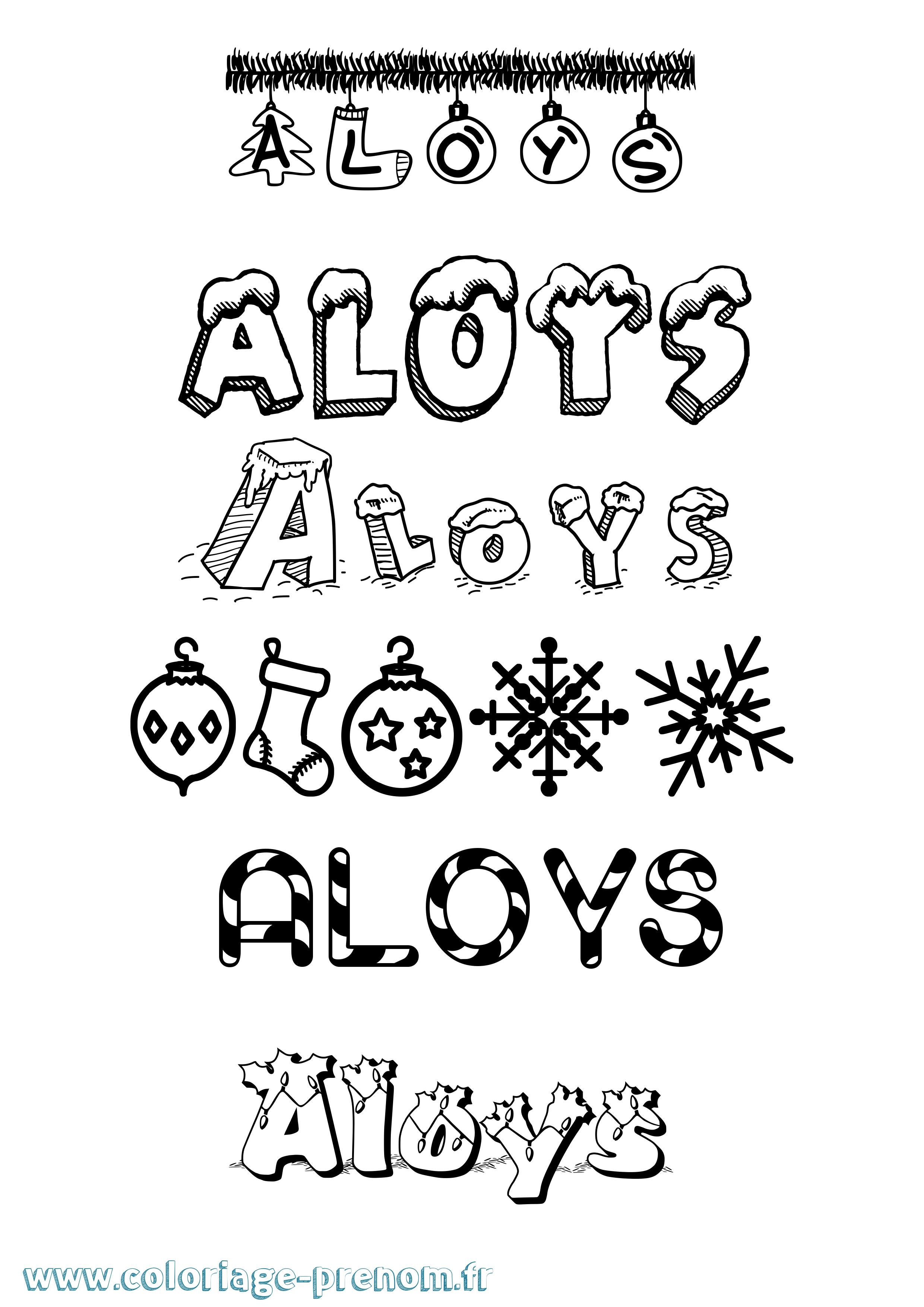 Coloriage Aloys Coloriage prénom Aloys