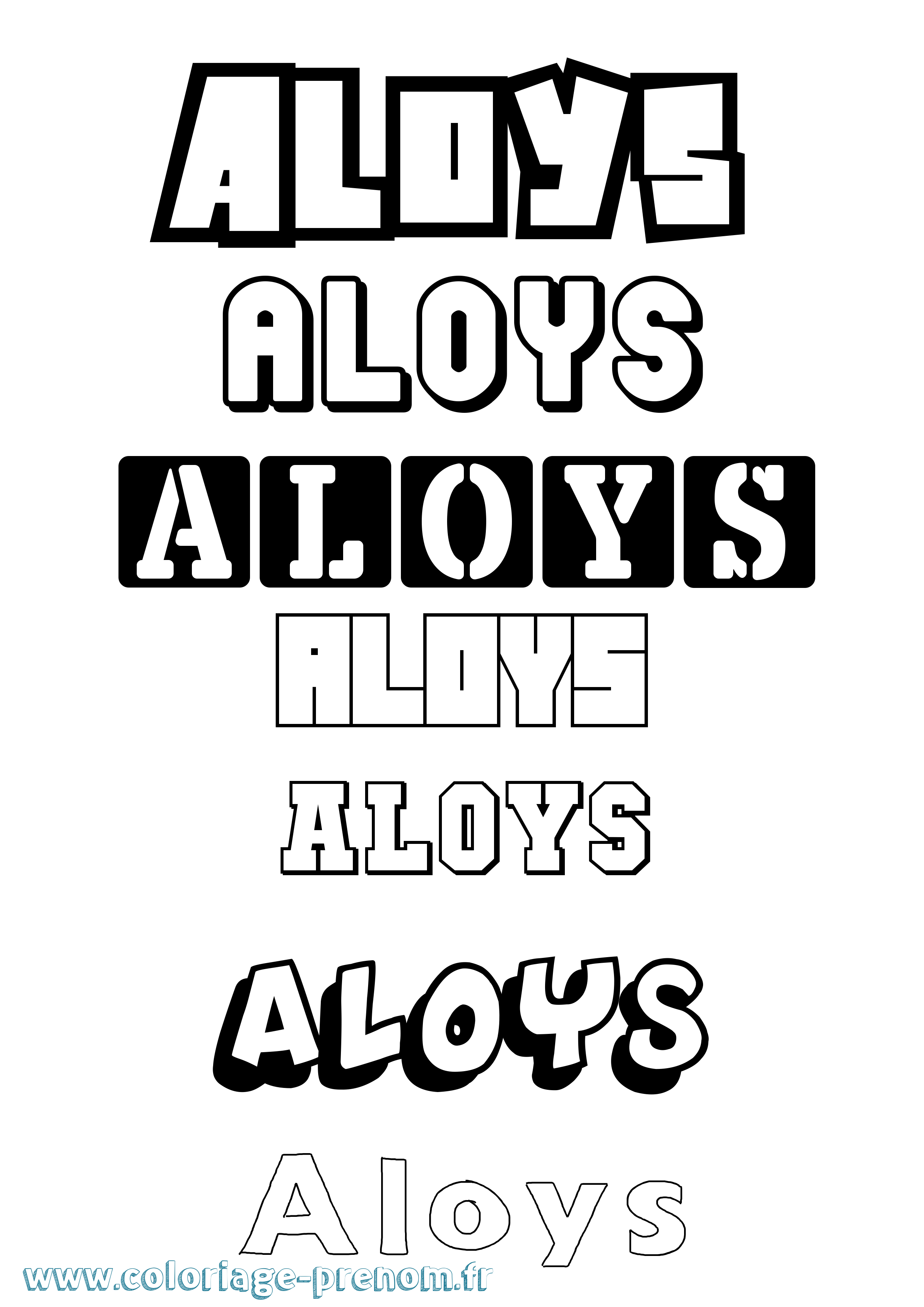 Coloriage Aloys Coloriage prénom Aloys