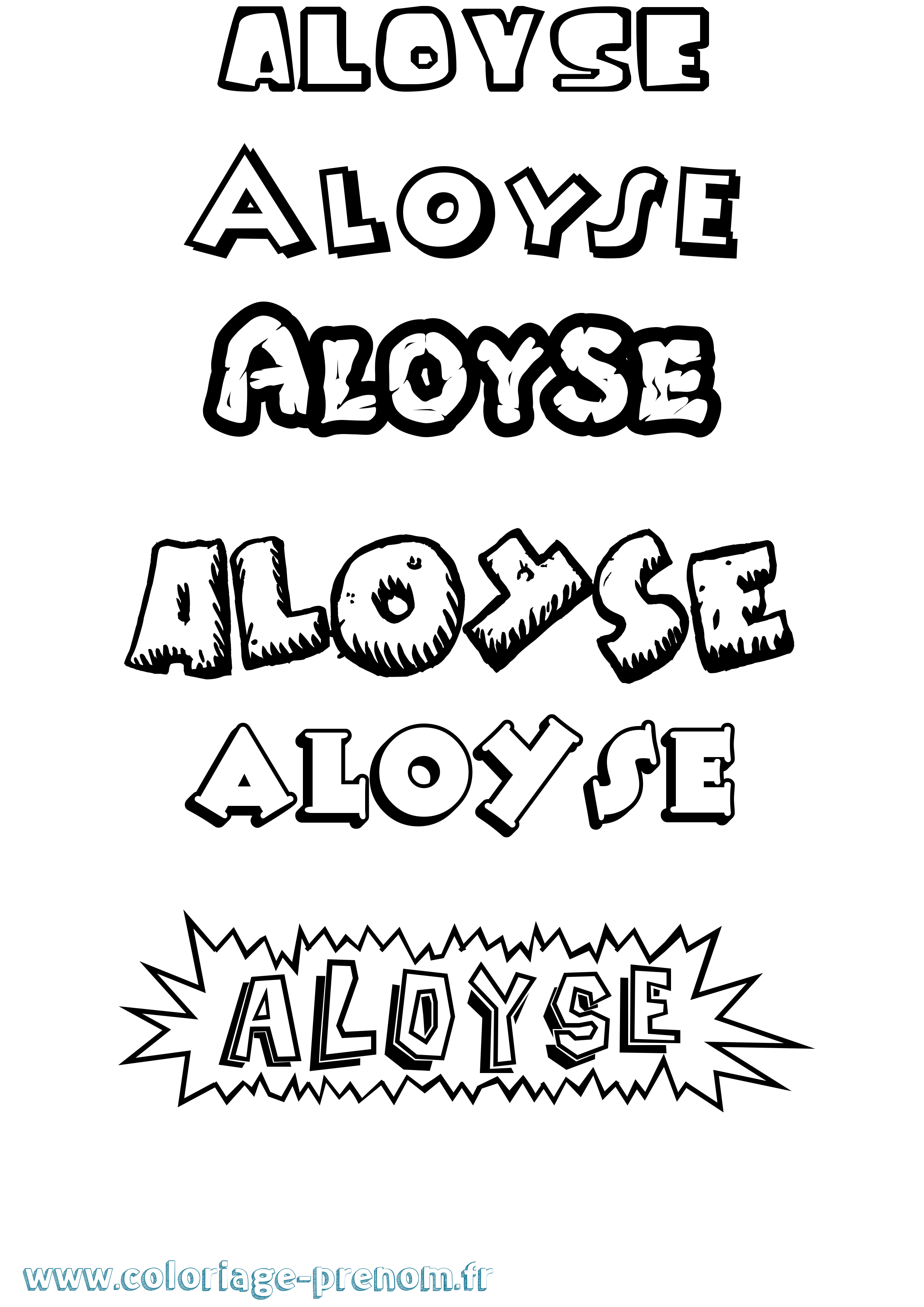 Coloriage prénom Aloyse Dessin Animé