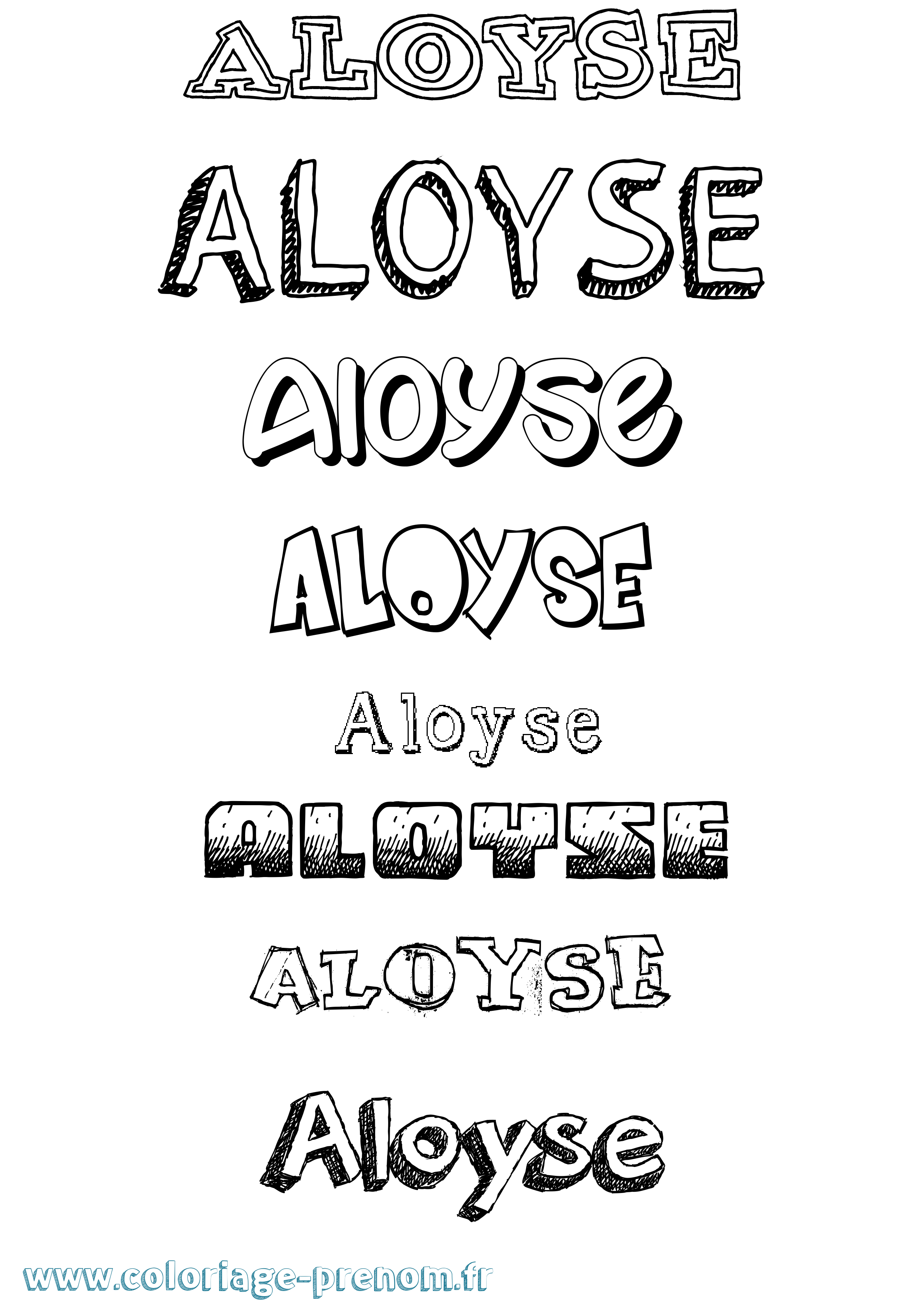 Coloriage prénom Aloyse Dessiné