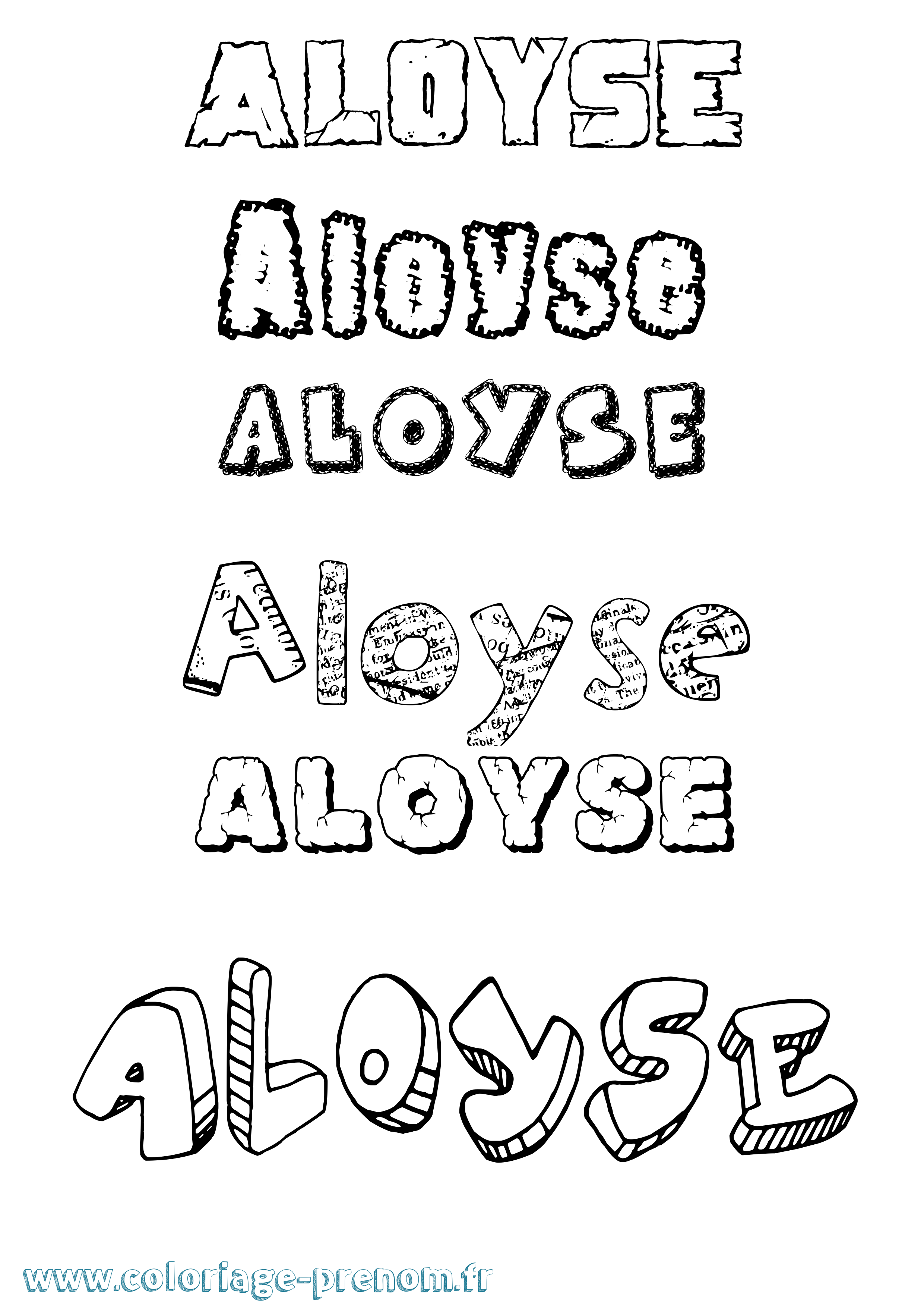 Coloriage prénom Aloyse Destructuré