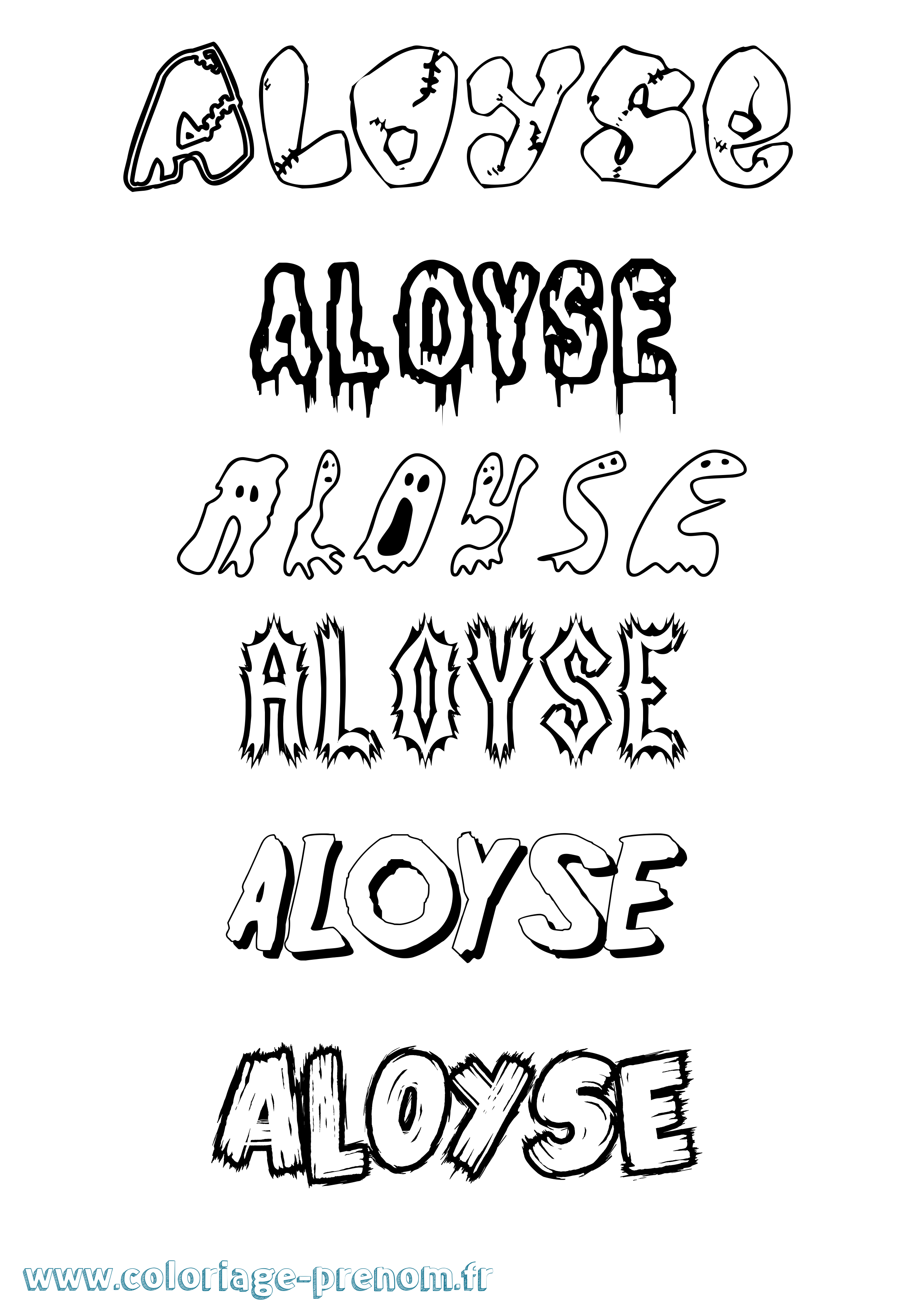 Coloriage prénom Aloyse Frisson