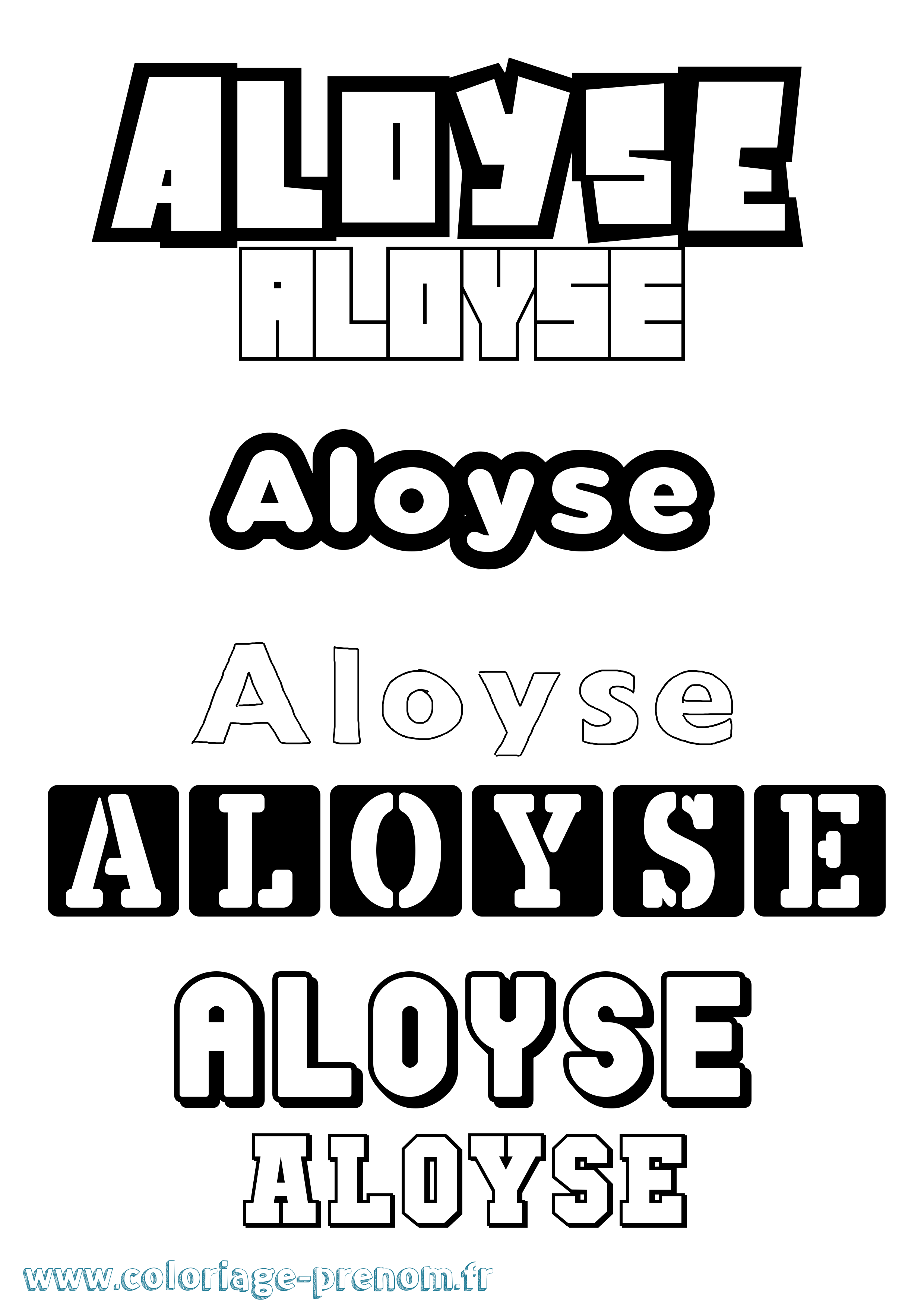 Coloriage prénom Aloyse Simple