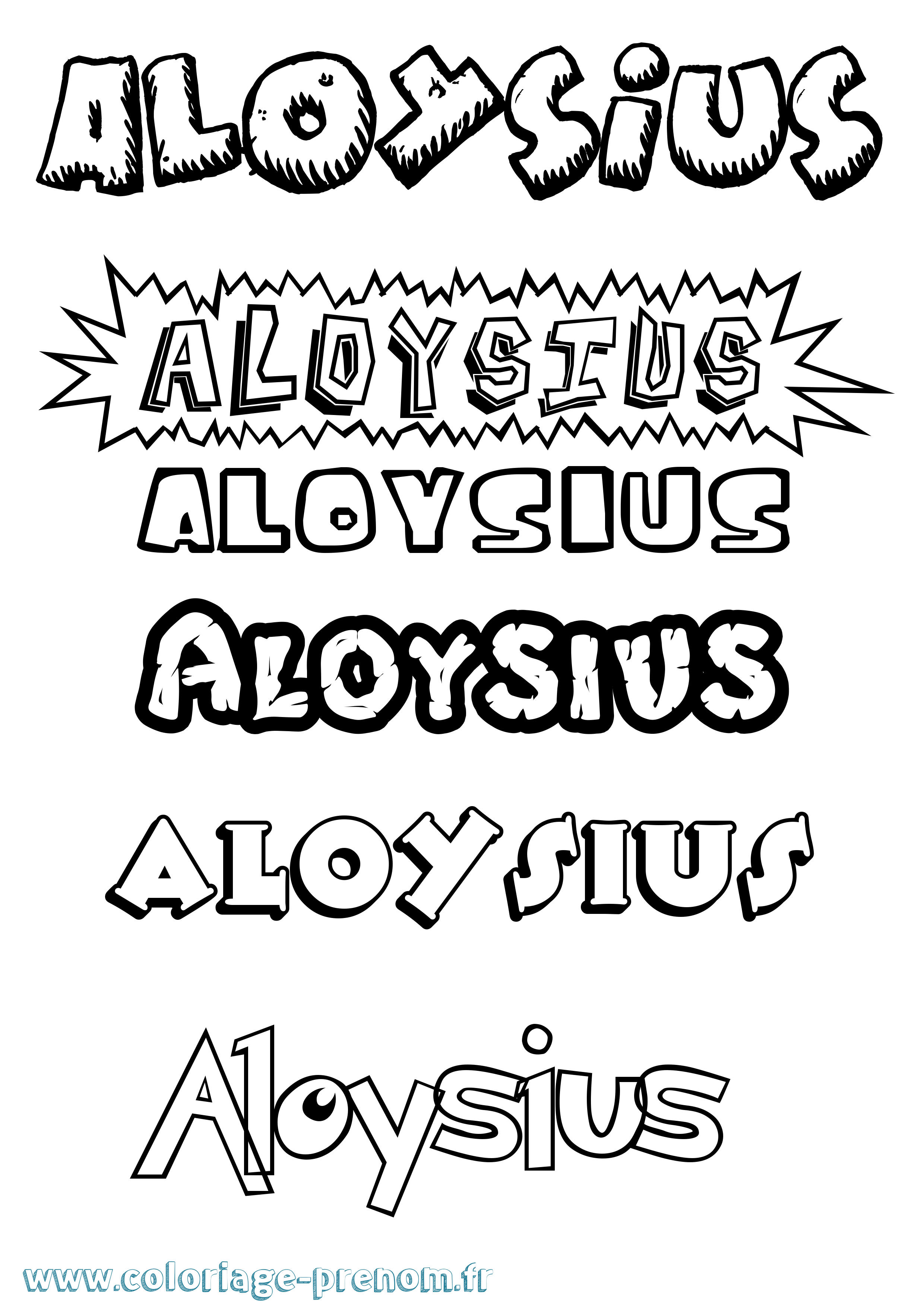 Coloriage prénom Aloysius Dessin Animé