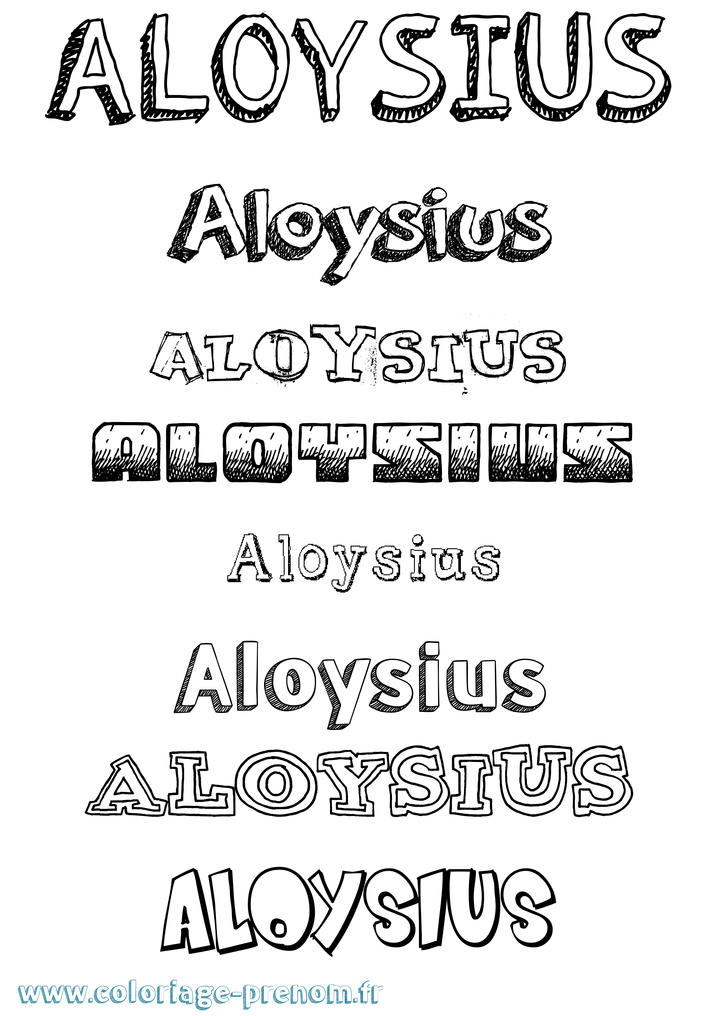 Coloriage prénom Aloysius Dessiné