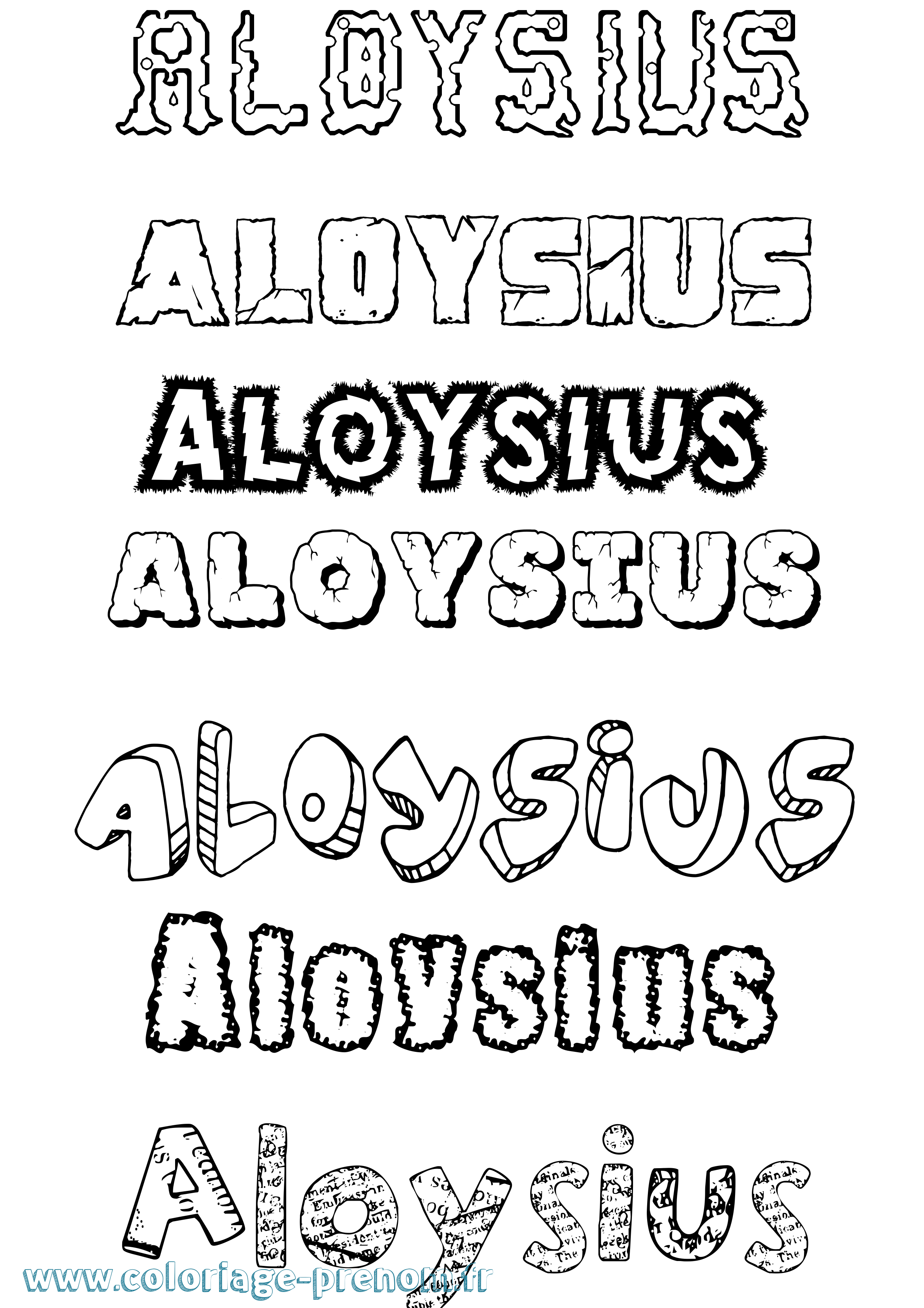 Coloriage prénom Aloysius Destructuré