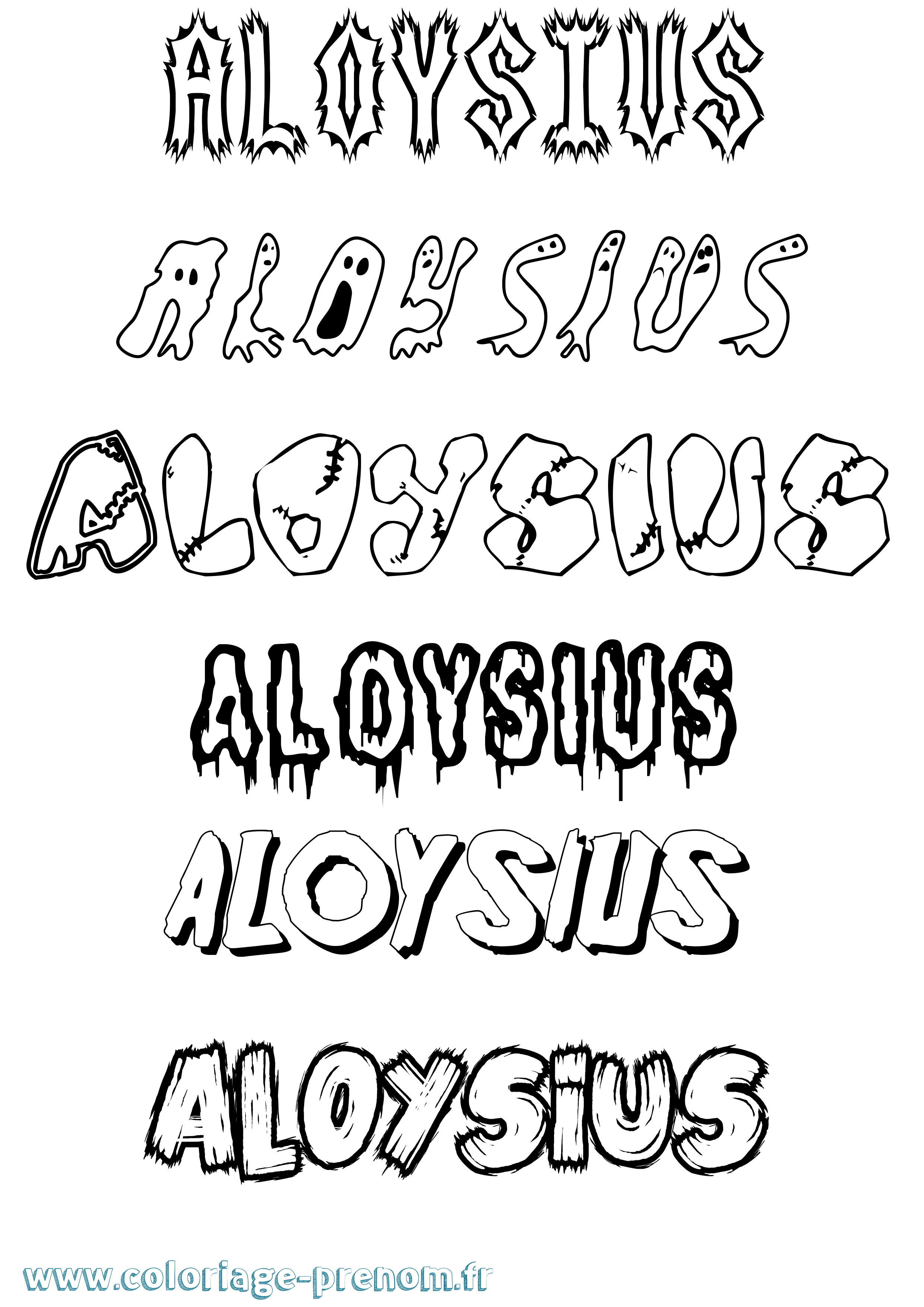 Coloriage prénom Aloysius Frisson