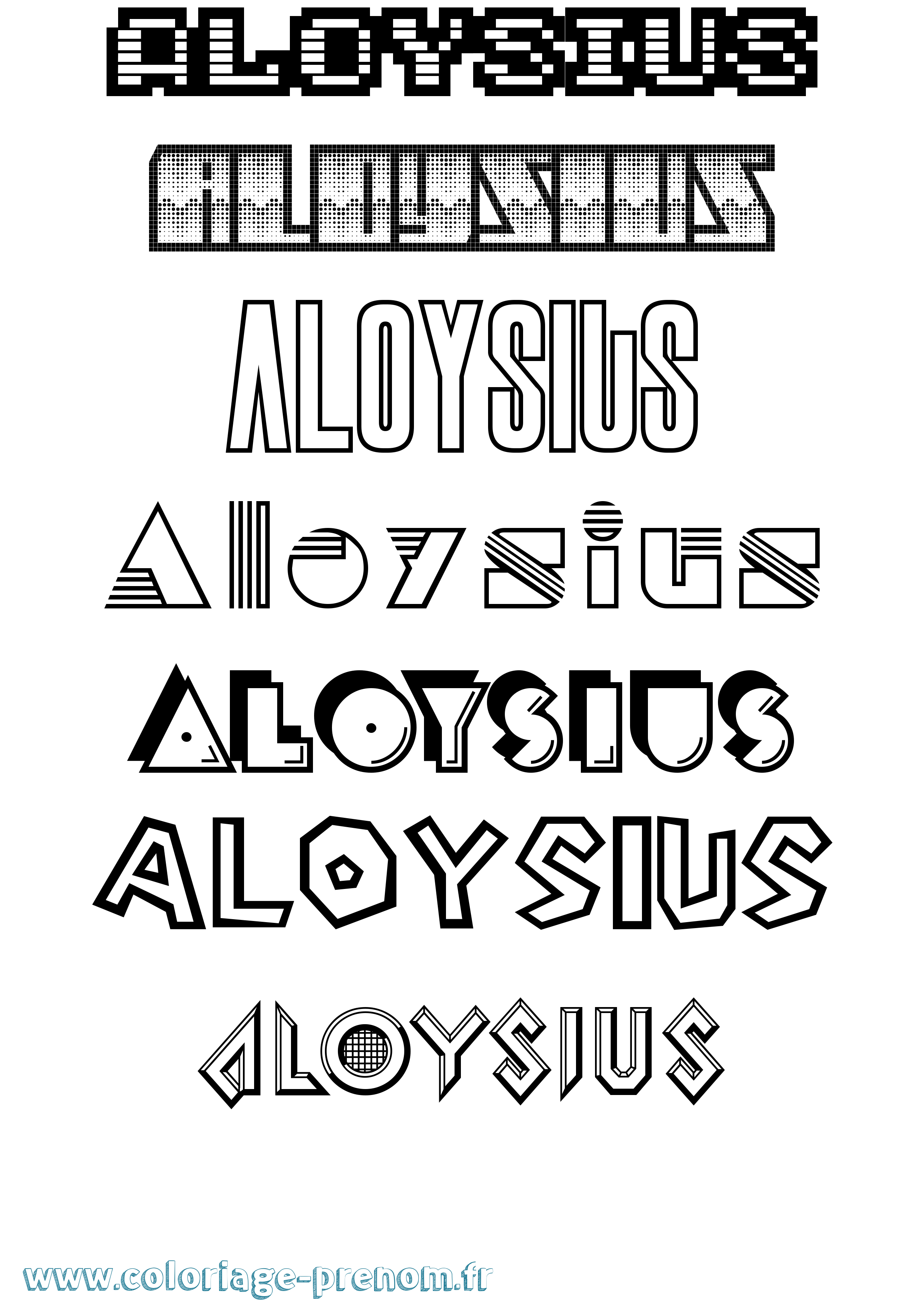 Coloriage prénom Aloysius Jeux Vidéos