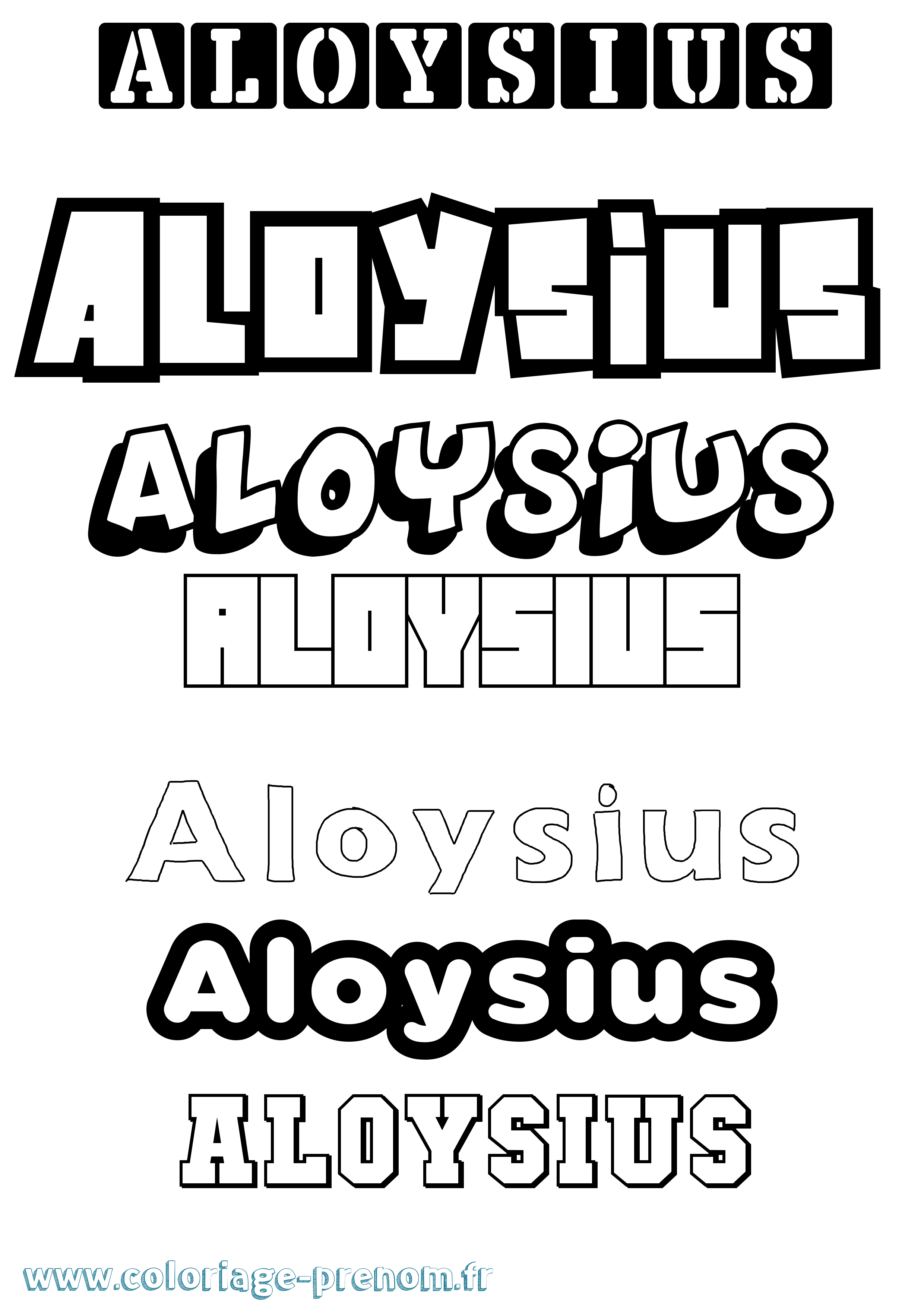 Coloriage prénom Aloysius Simple
