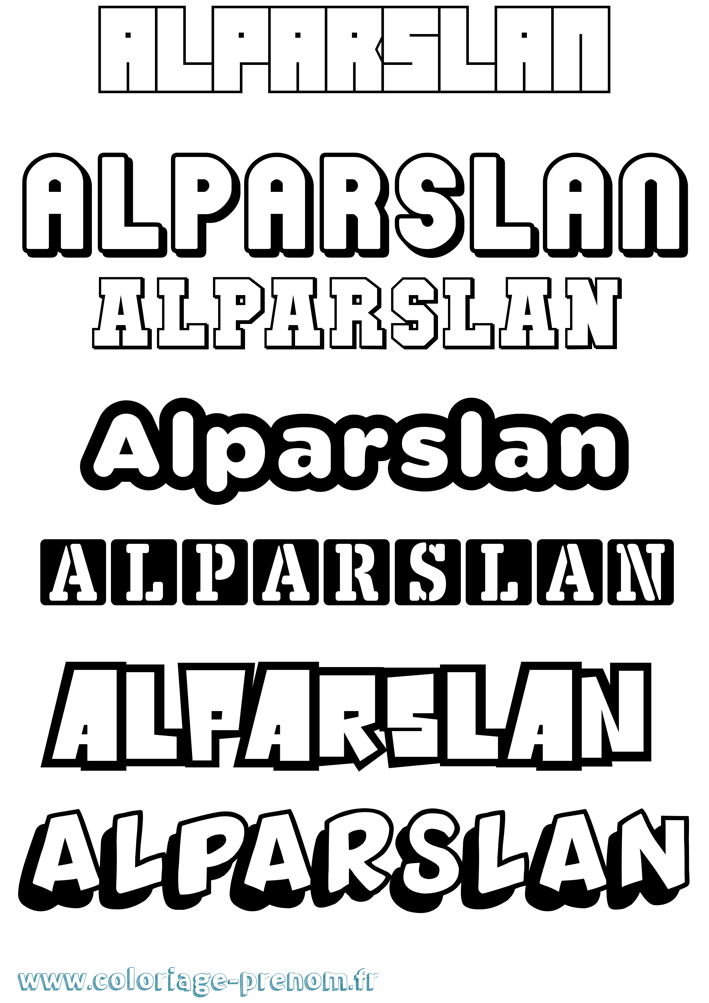Coloriage prénom Alparslan Simple