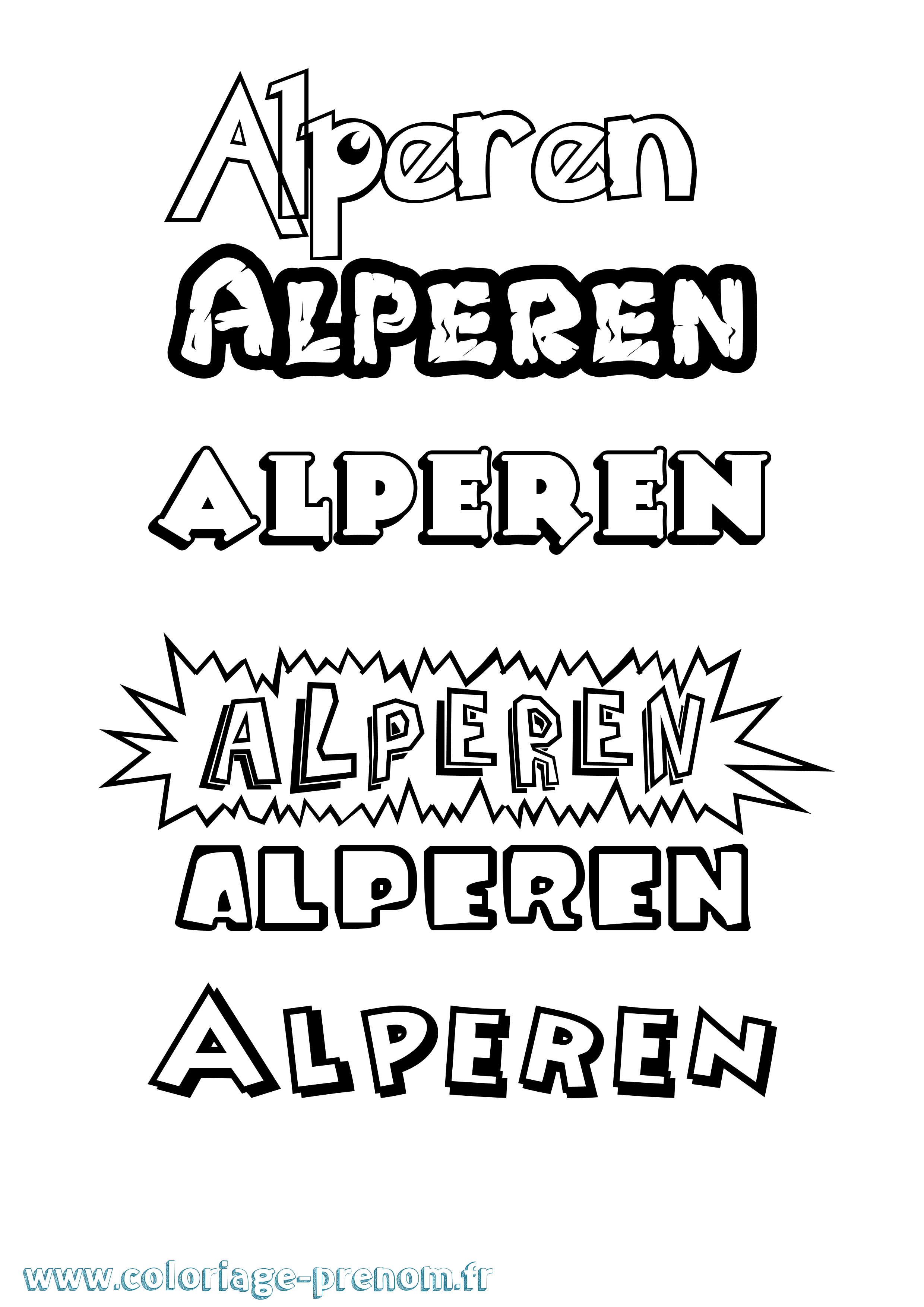 Coloriage prénom Alperen Dessin Animé