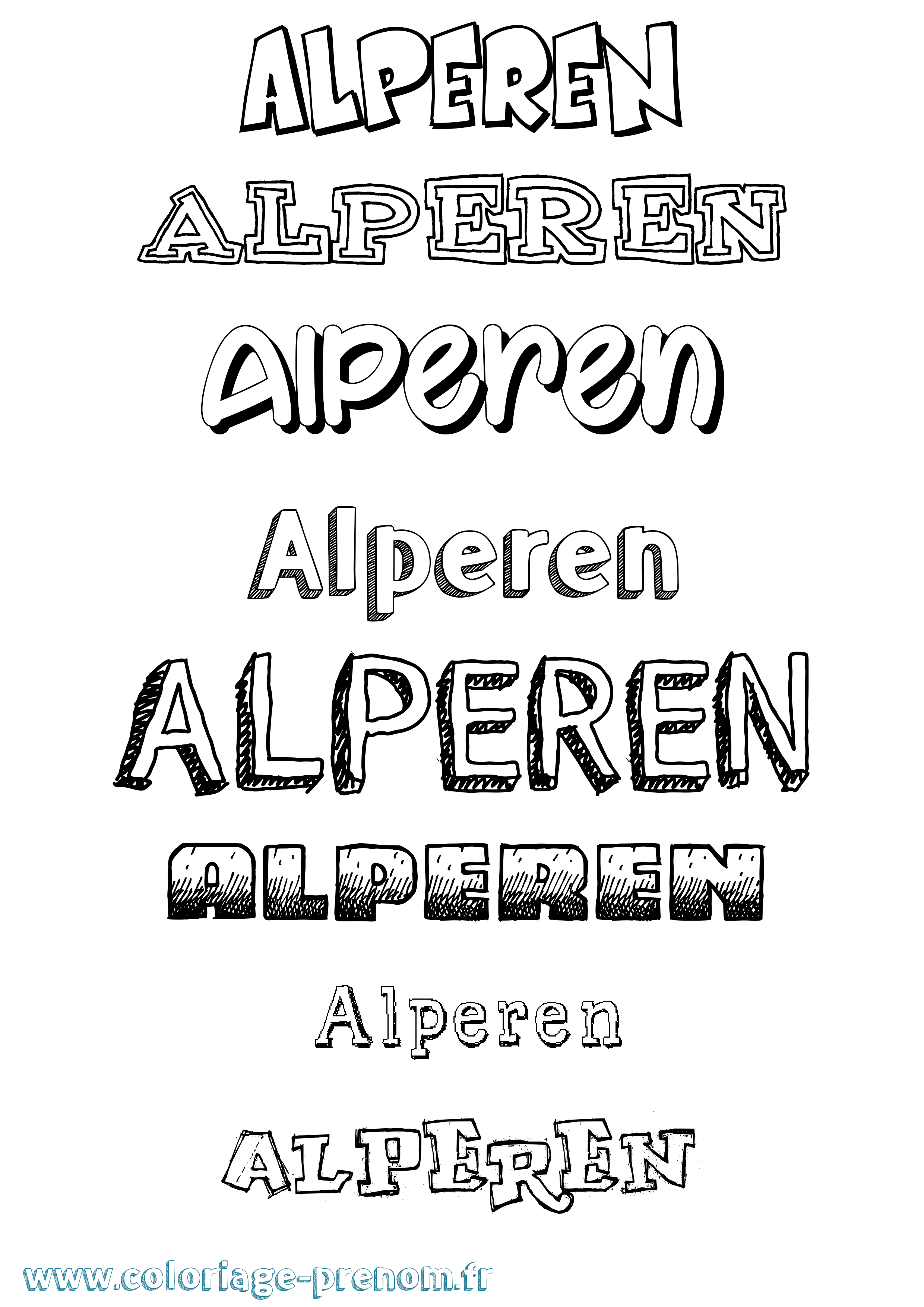 Coloriage prénom Alperen Dessiné
