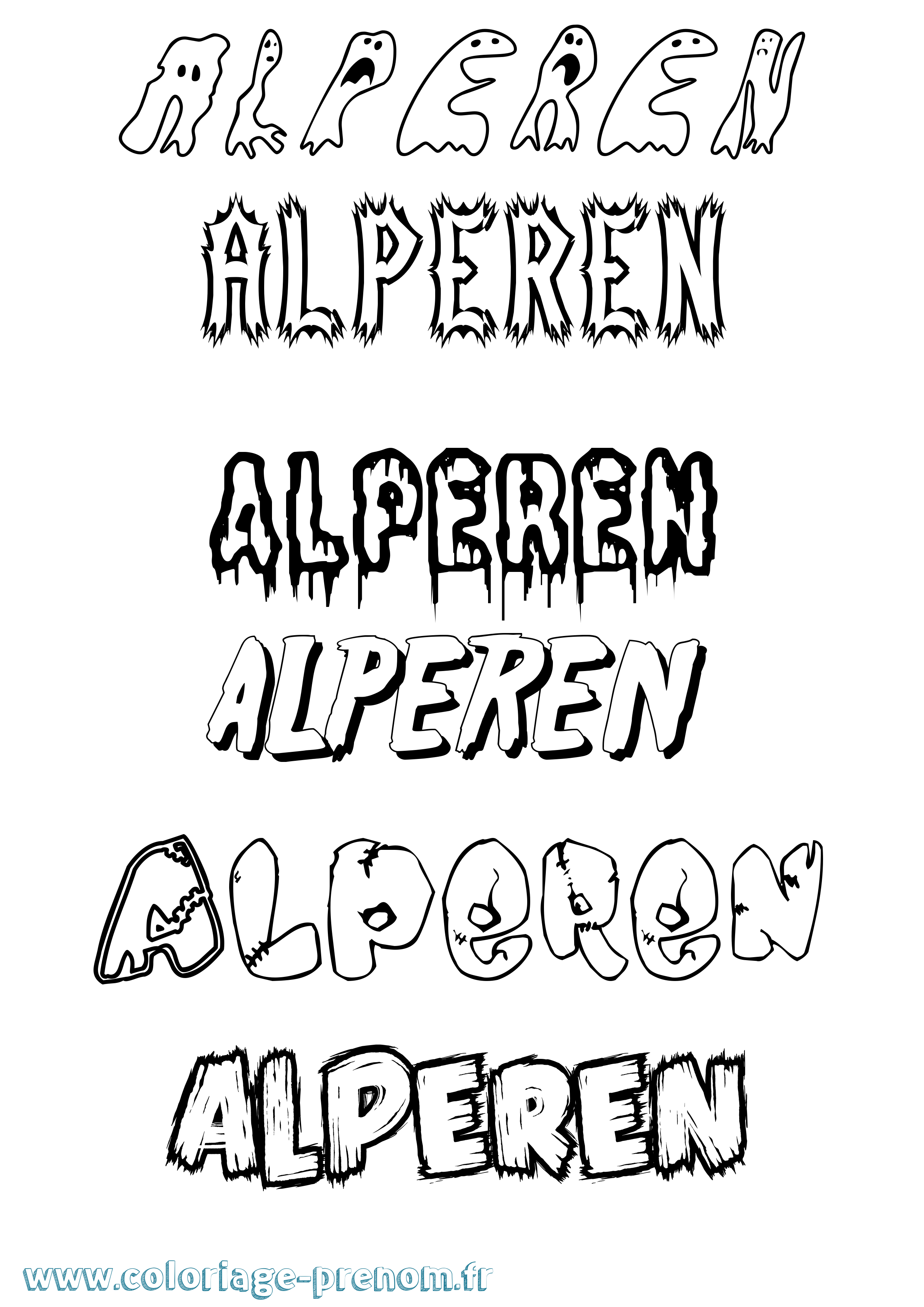 Coloriage prénom Alperen Frisson