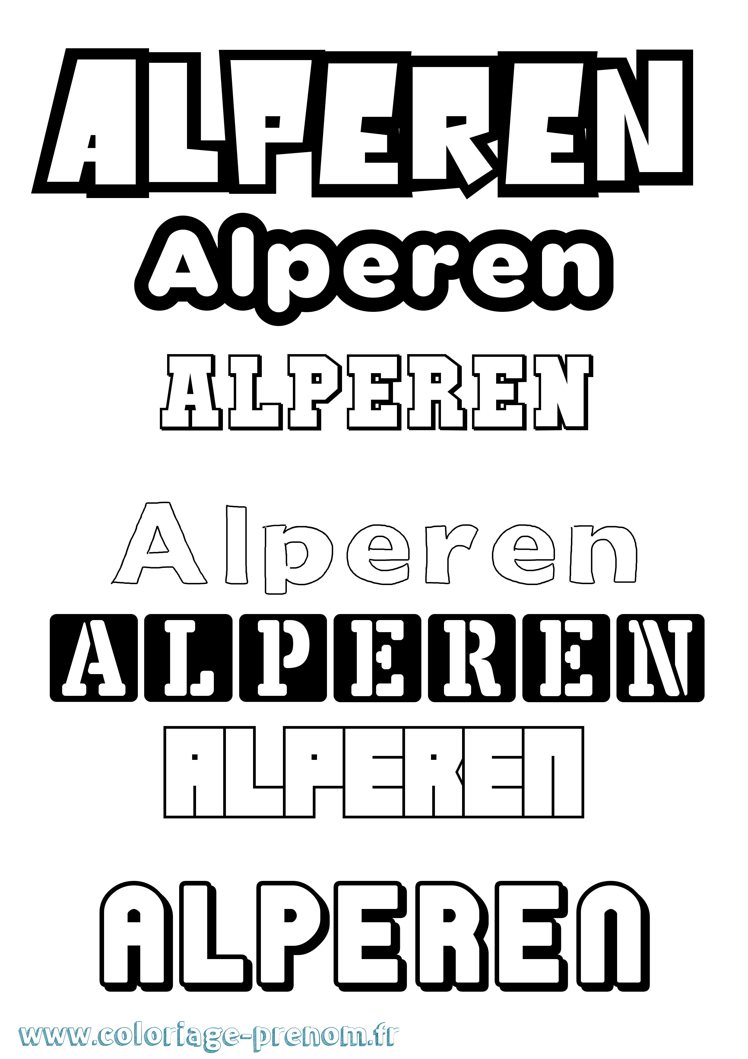 Coloriage prénom Alperen Simple