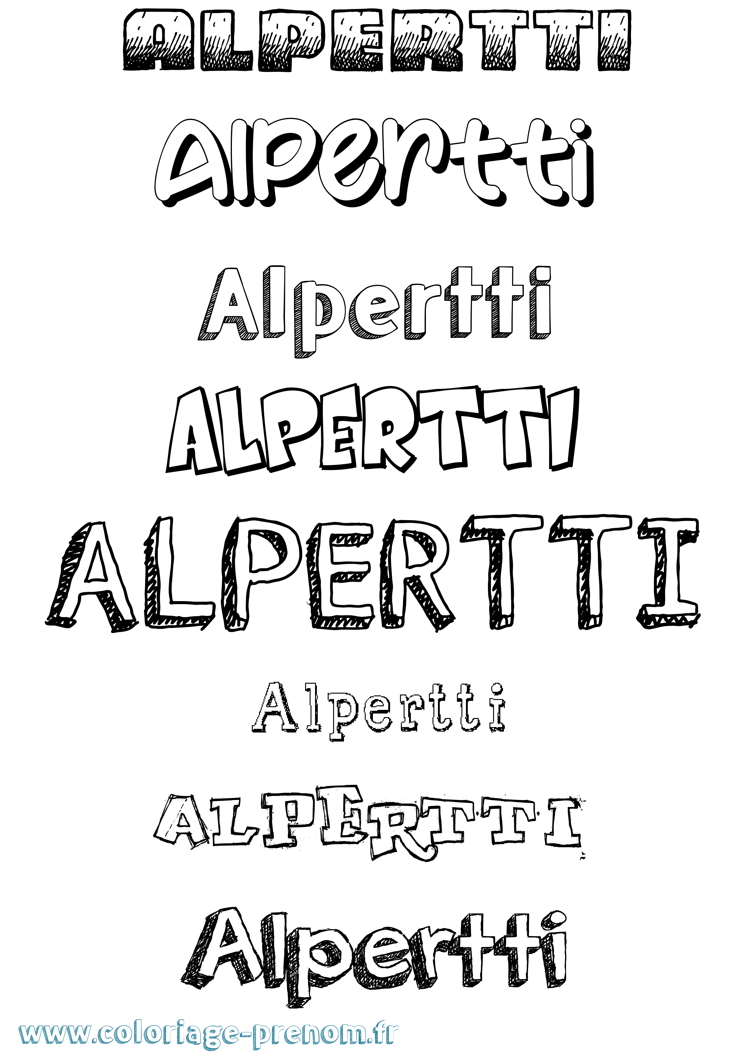 Coloriage Alpertti Dessiné Coloriage prénom Alpertti Dessiné