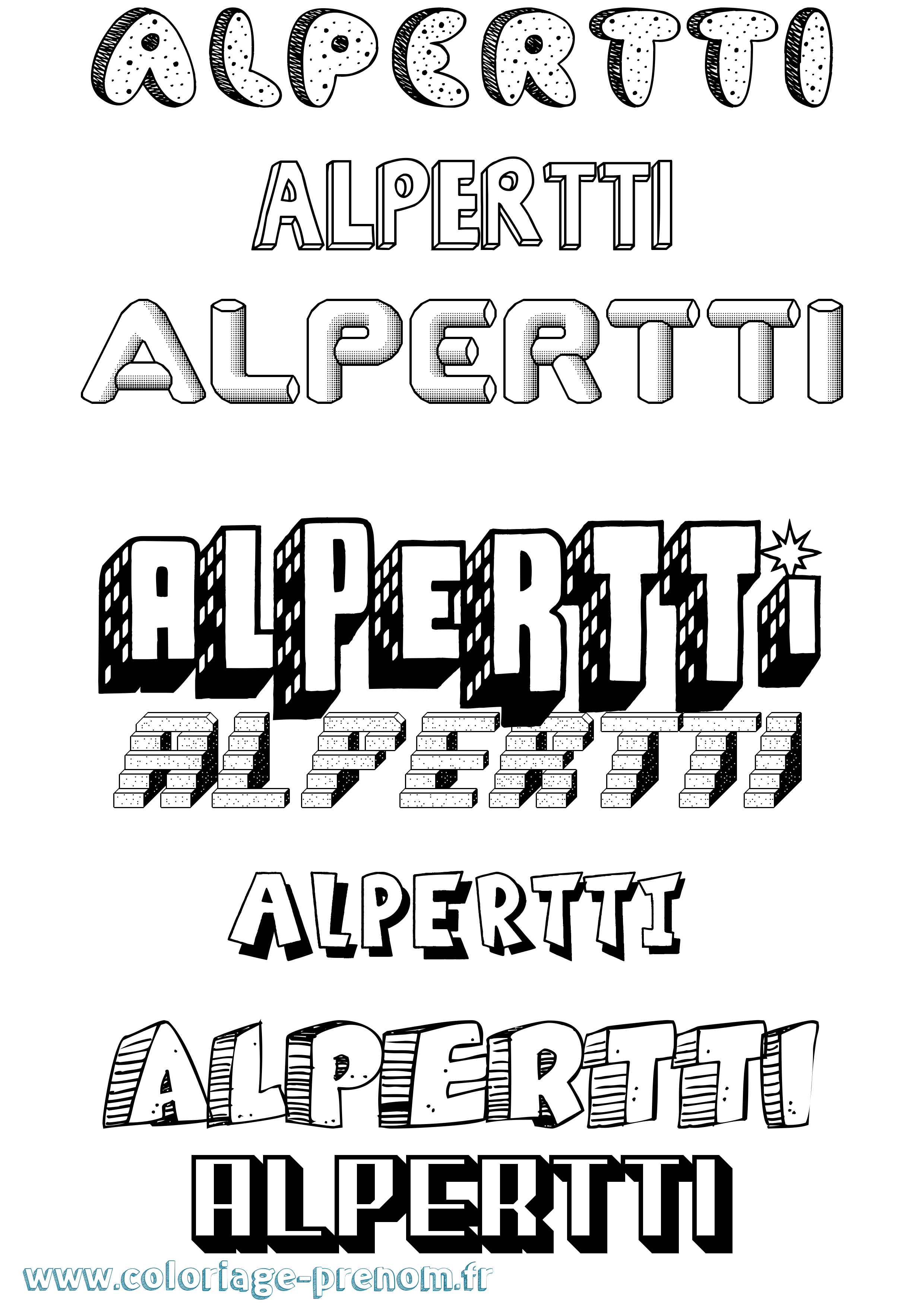Coloriage Alpertti Effet 3D Coloriage prénom Alpertti Effet 3D