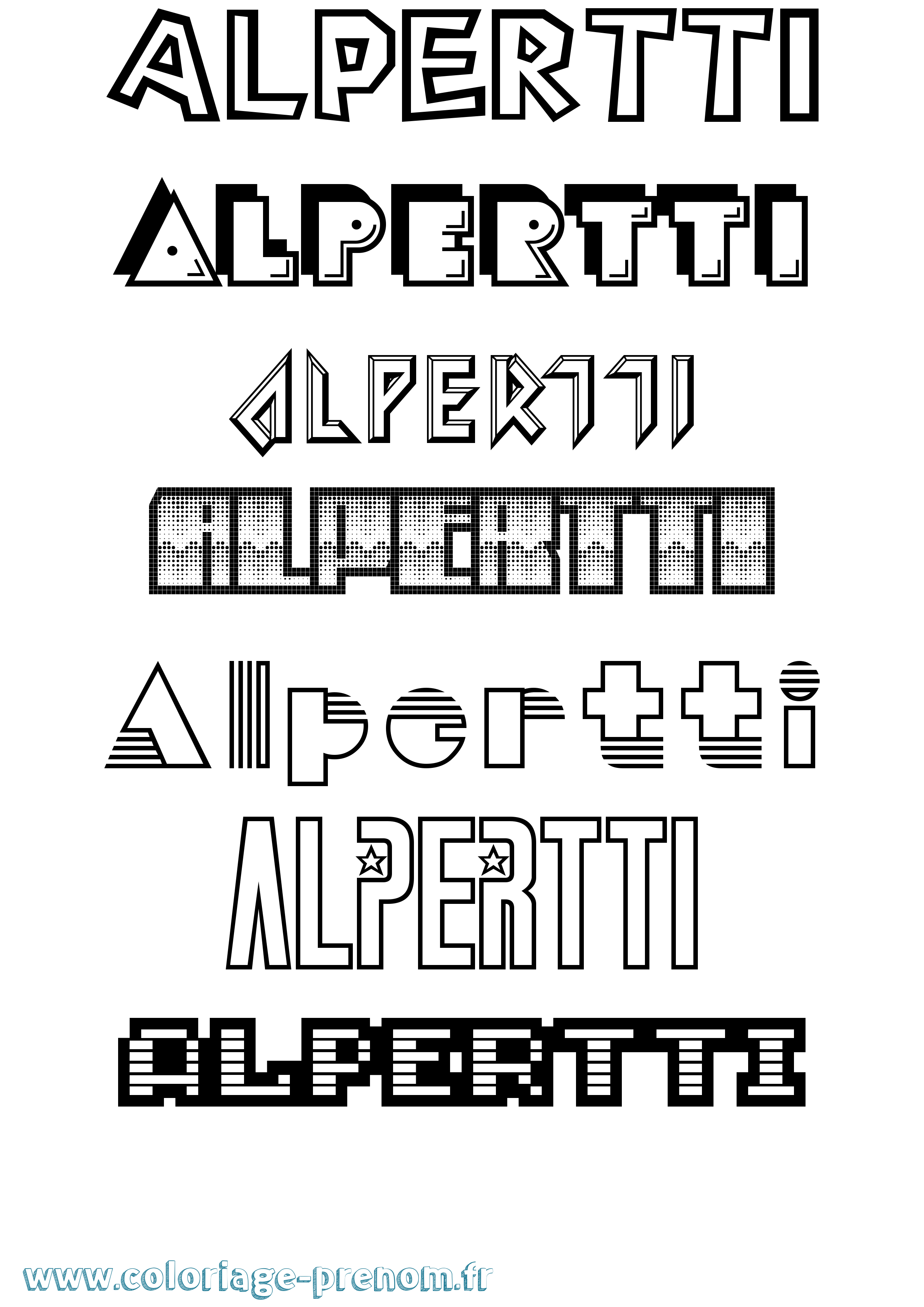 Coloriage prénom Alpertti Jeux Vidéos