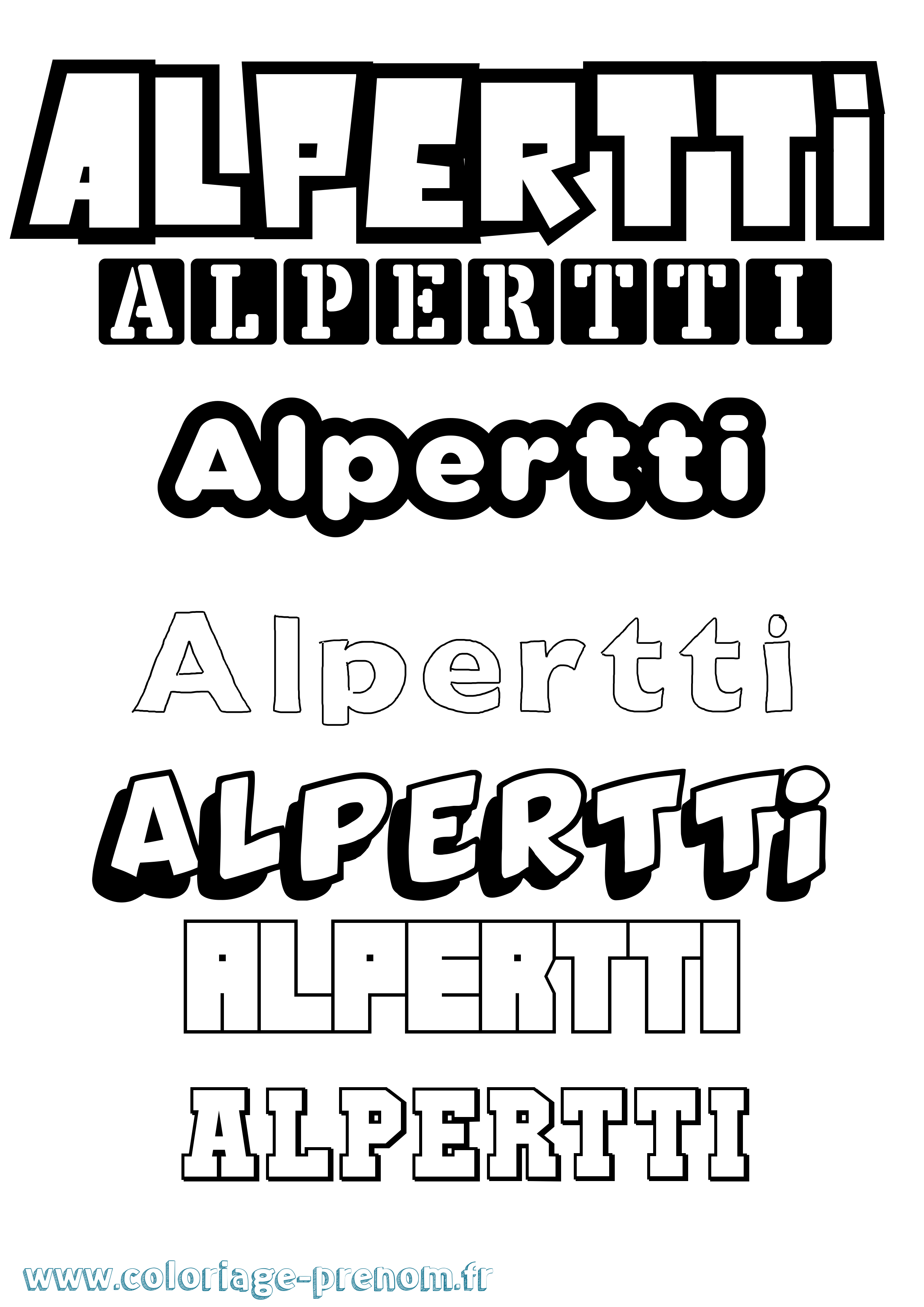 Coloriage Alpertti Simple Coloriage prénom Alpertti Simple