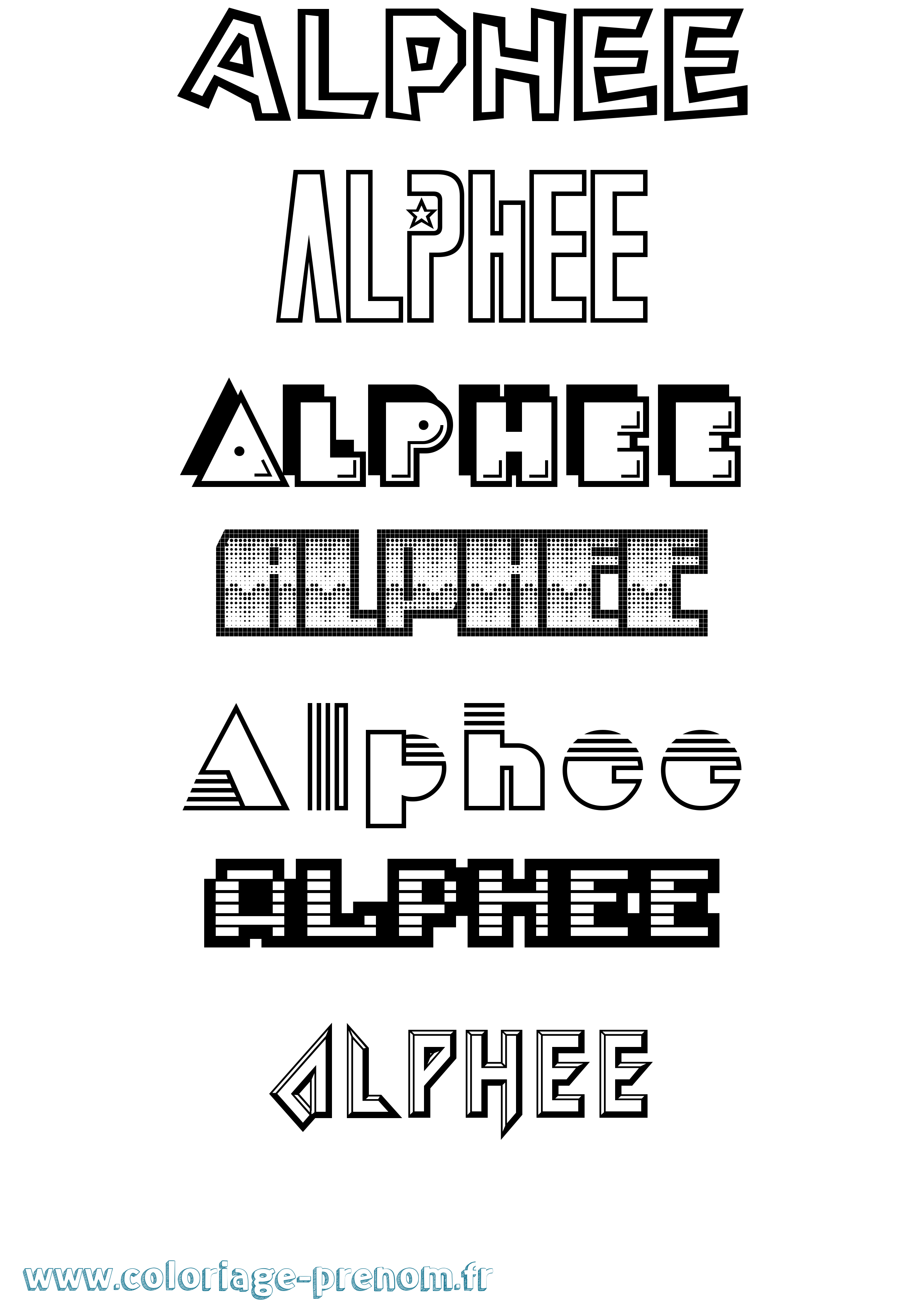 Coloriage Alphee Jeux Vidéos Coloriage prénom Alphee Jeux Vidéos