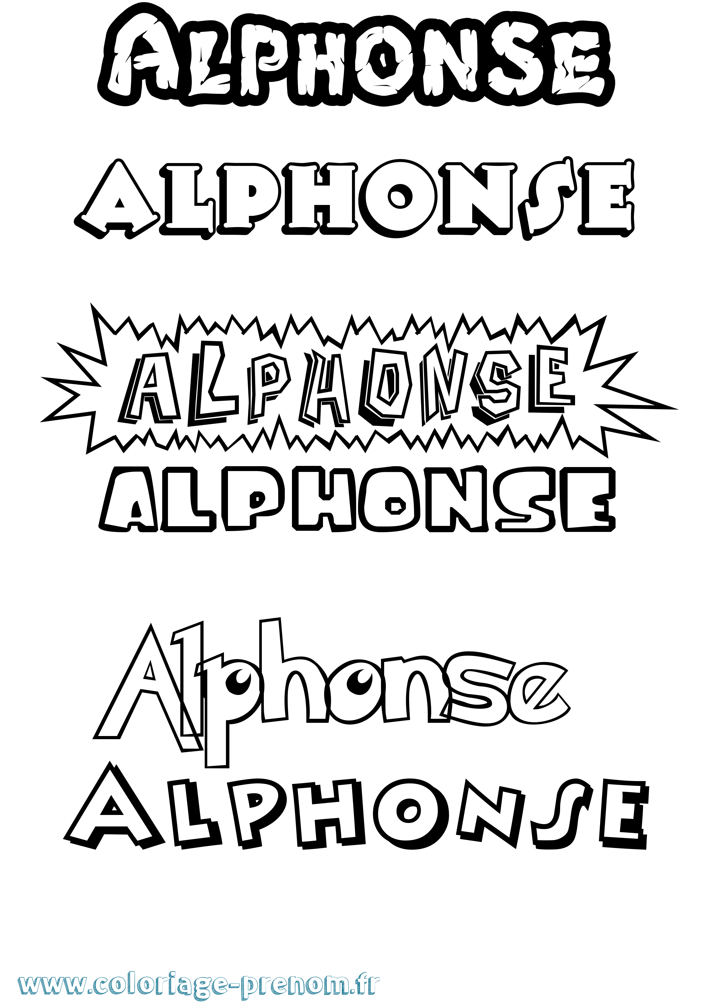 Coloriage Alphonse Coloriage prénom Alphonse