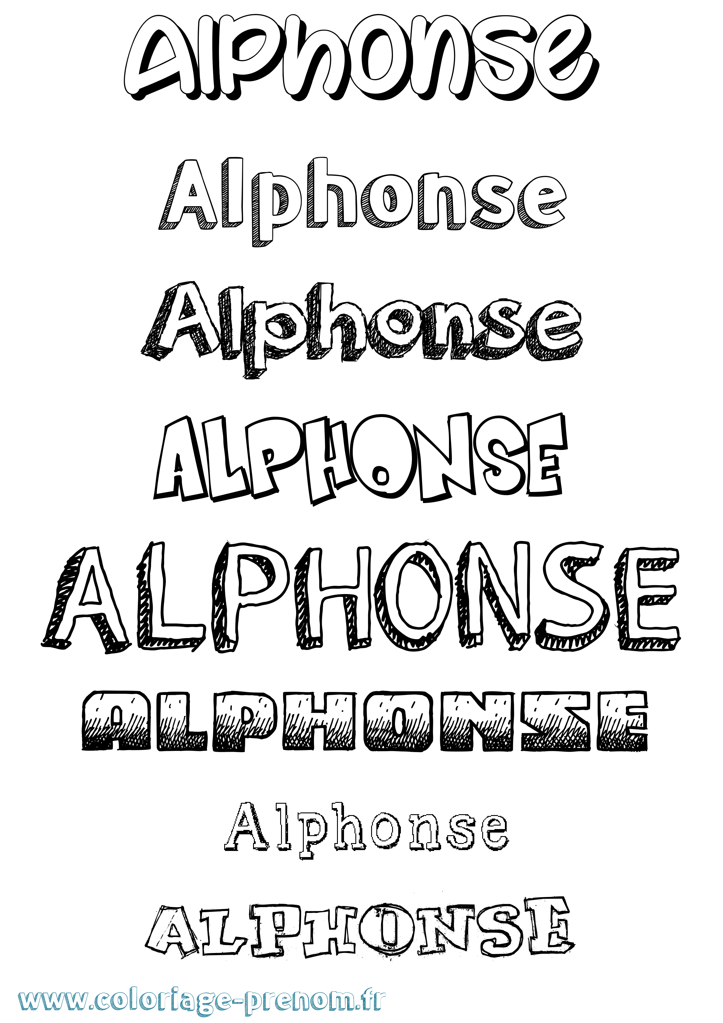 Coloriage Alphonse Coloriage prénom Alphonse