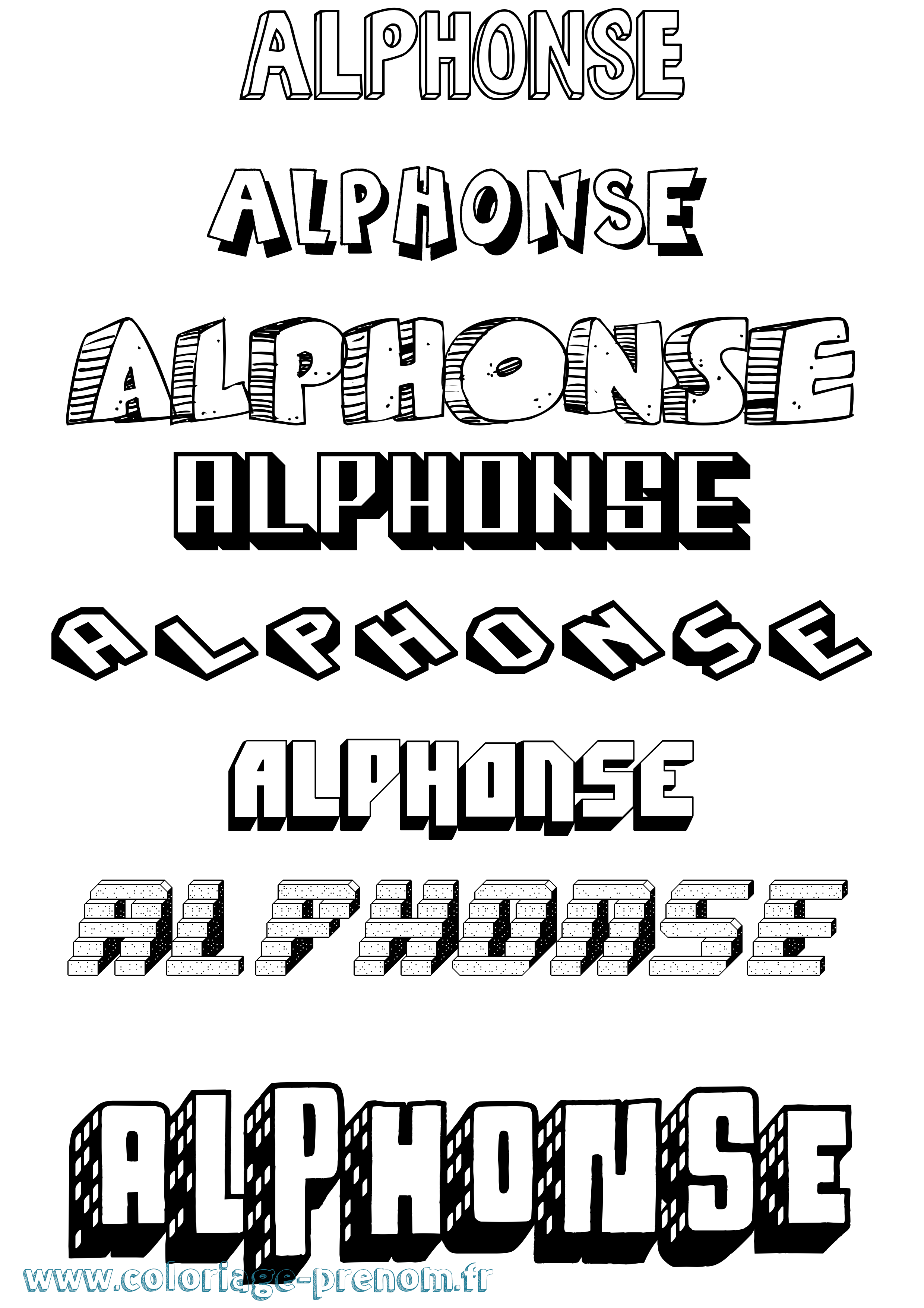 Coloriage Alphonse Coloriage prénom Alphonse