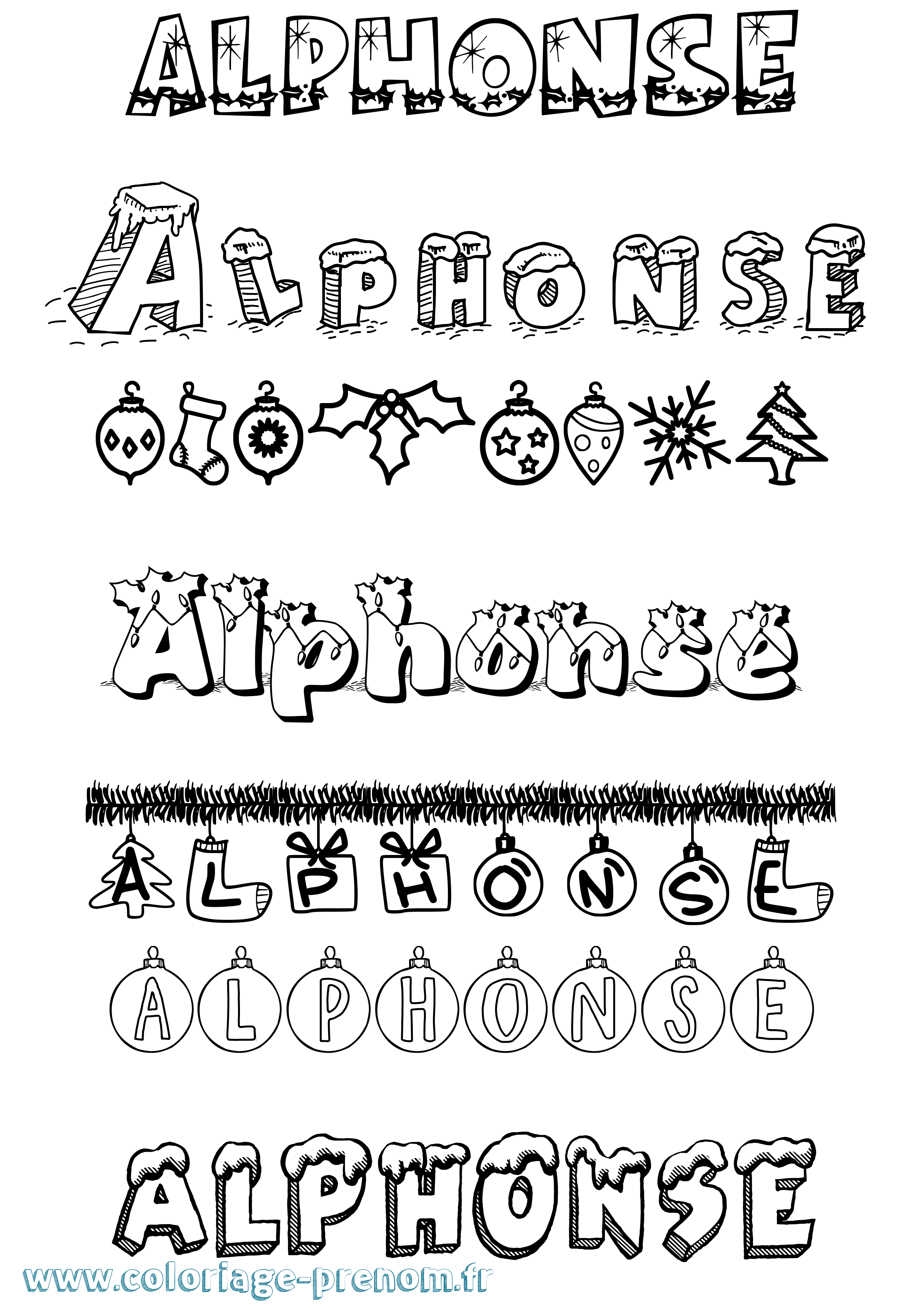 Coloriage Alphonse Coloriage prénom Alphonse
