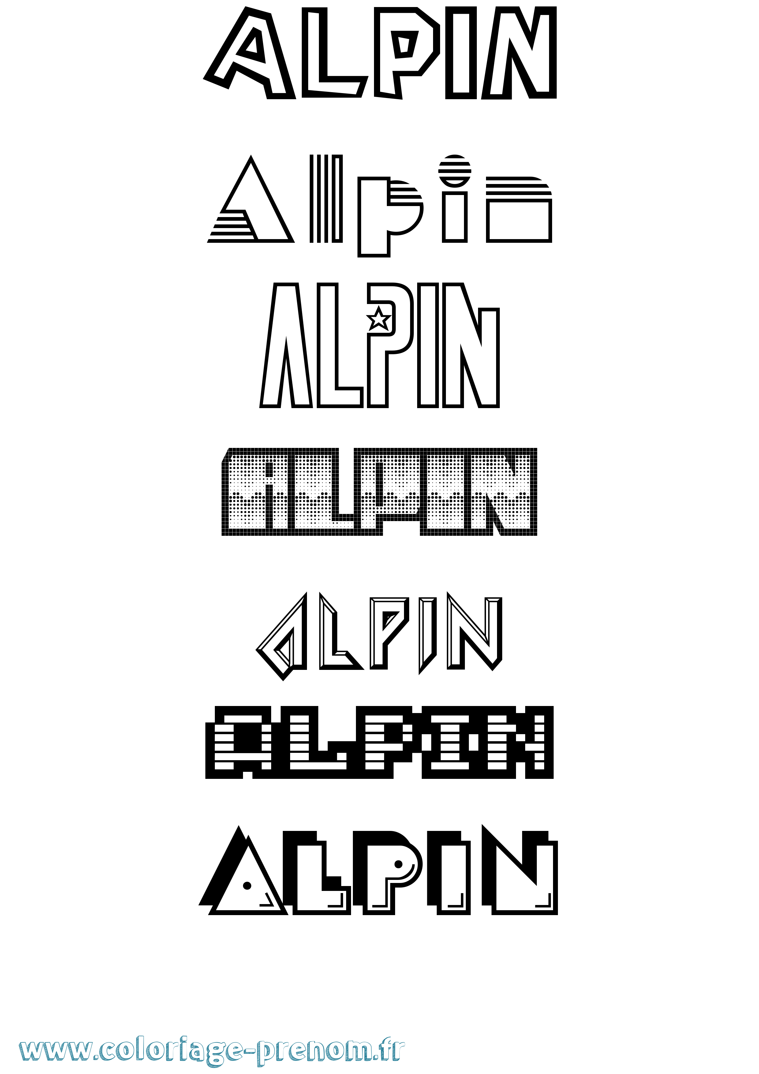 Coloriage Alpin Jeux Vidéos Coloriage prénom Alpin Jeux Vidéos