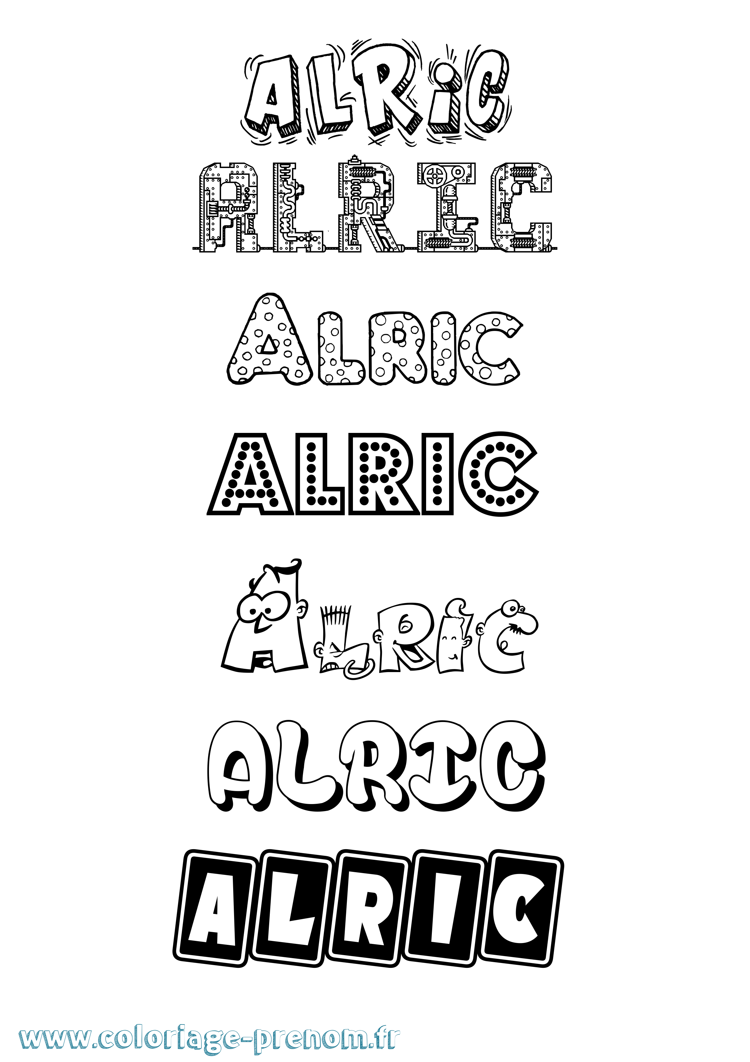 Coloriage prénom Alric Fun