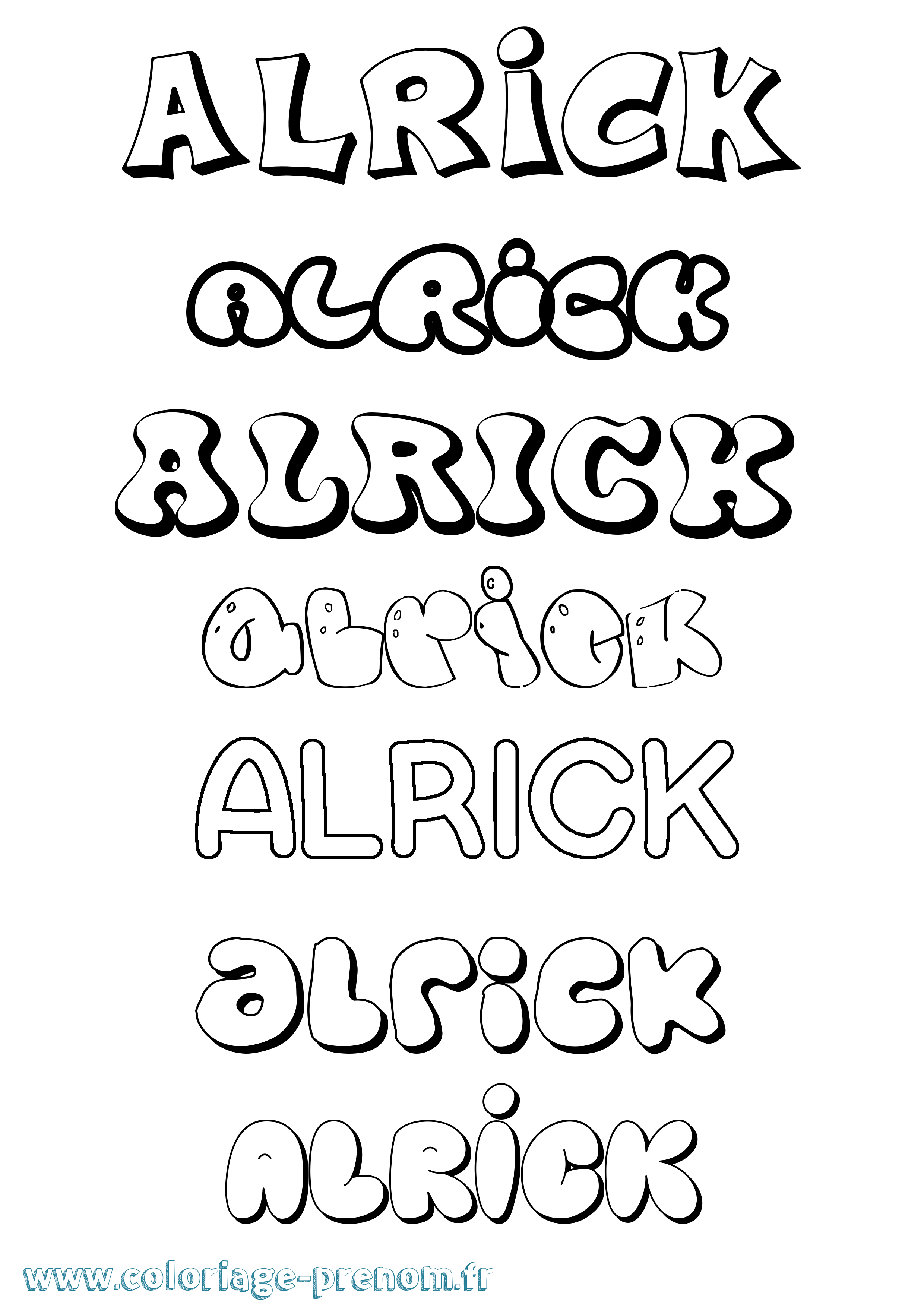 Coloriage Alrick Bubble Coloriage prénom Alrick Bubble