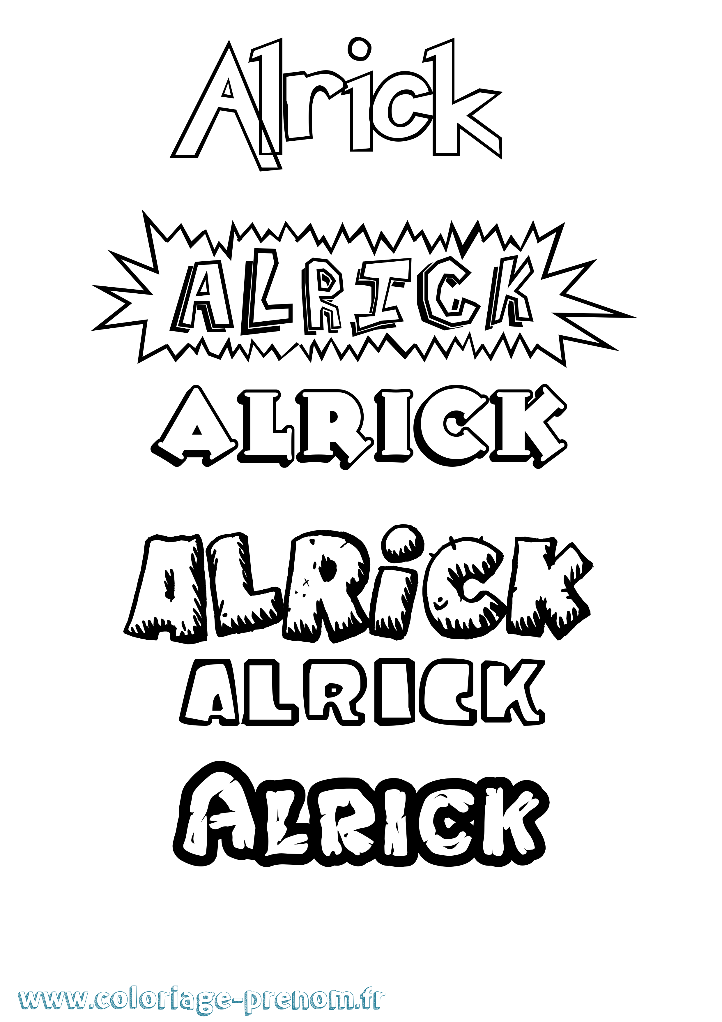 Coloriage Alrick Dessin Animé Coloriage prénom Alrick Dessin Animé