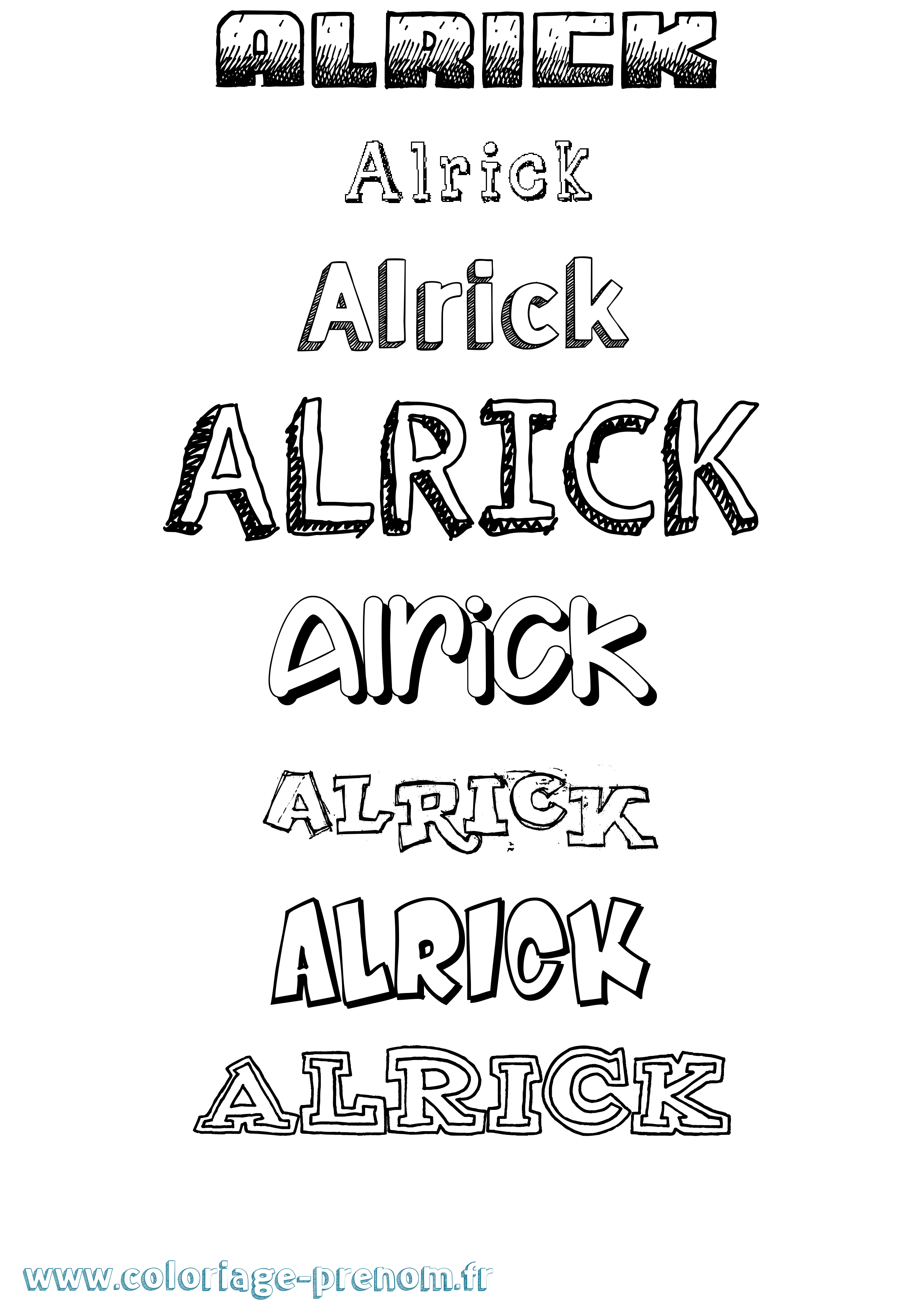 Coloriage prénom Alrick Dessiné