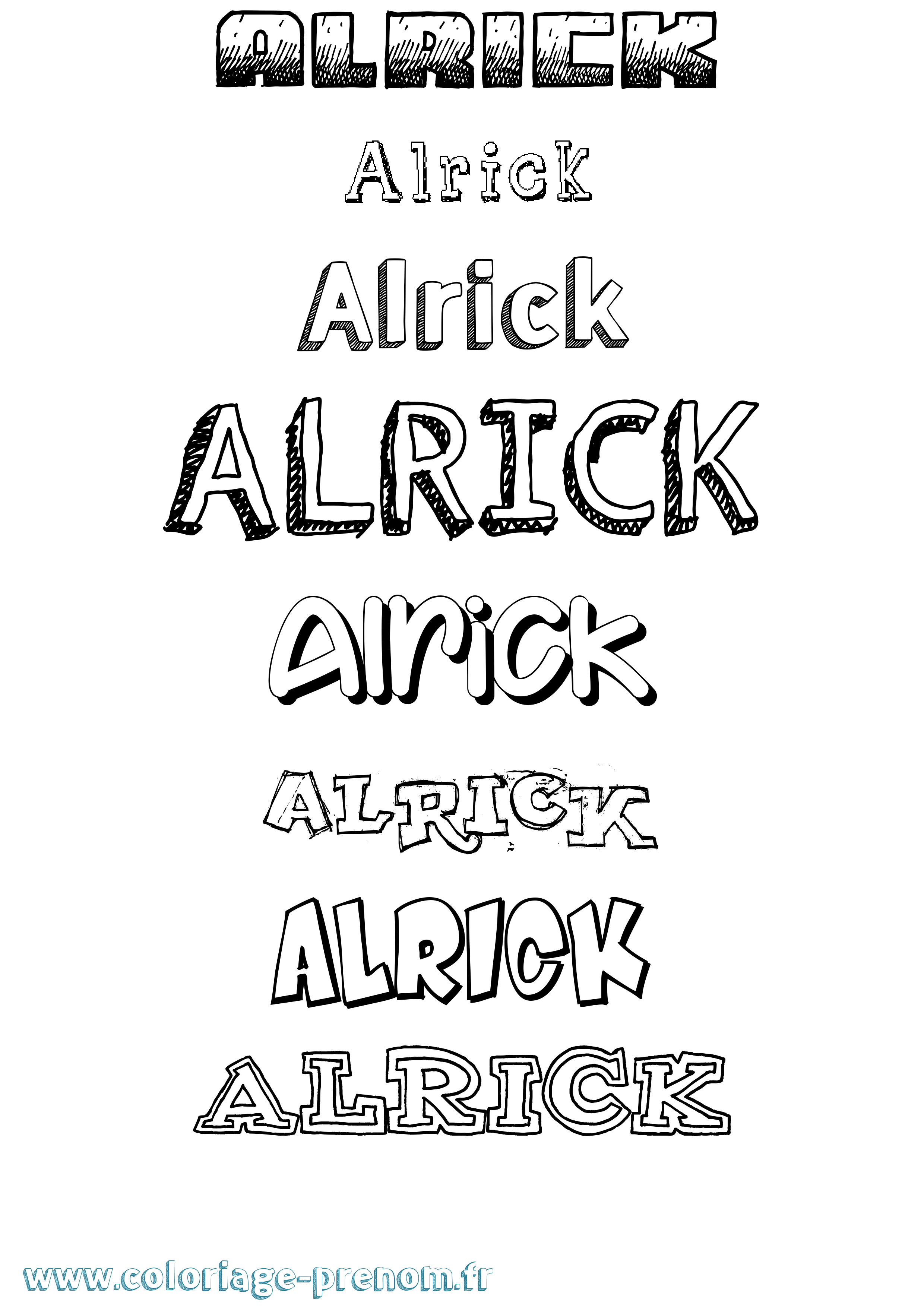Coloriage Alrick Dessiné Coloriage prénom Alrick Dessiné