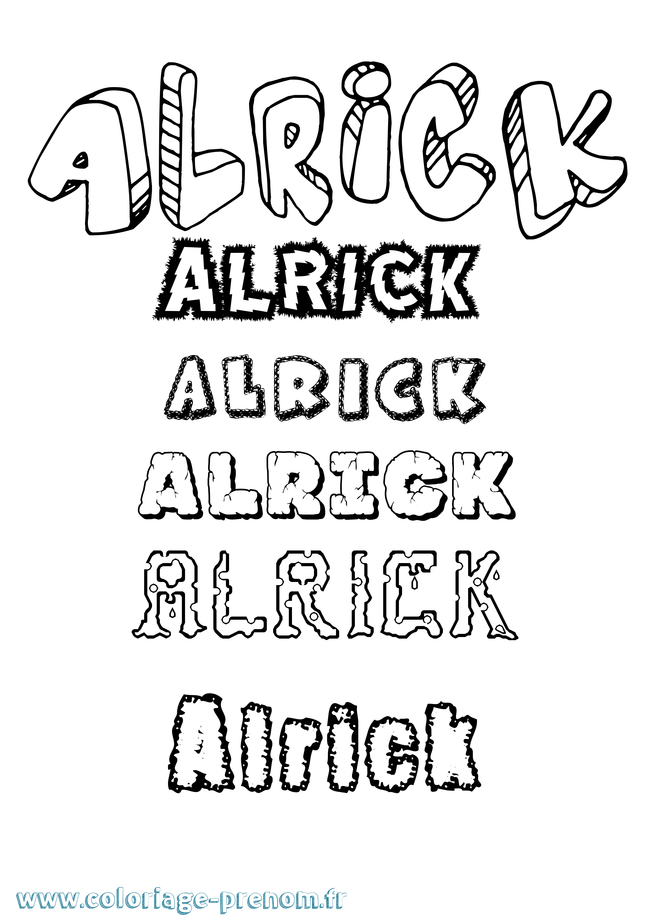 Coloriage prénom Alrick Destructuré