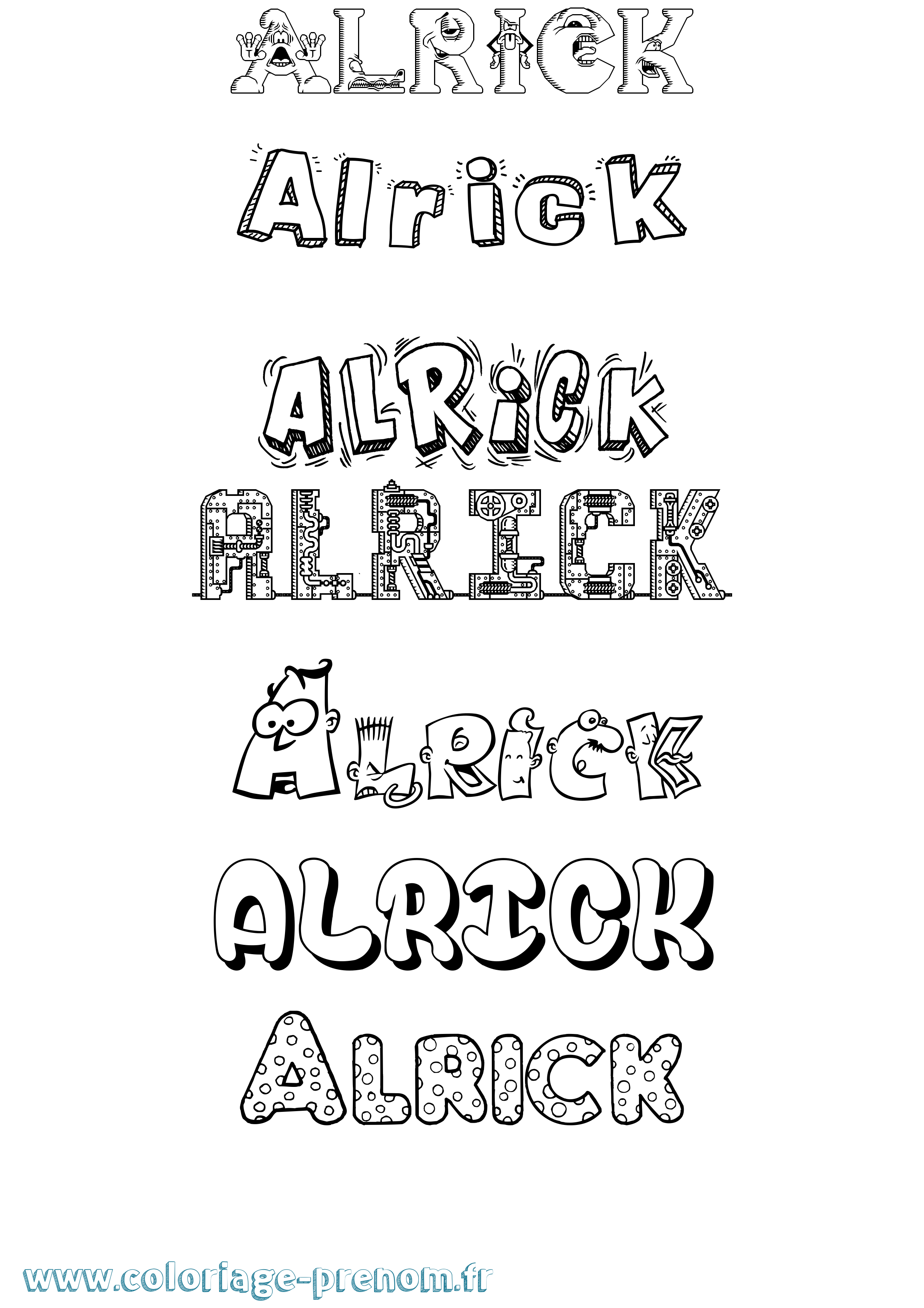 Coloriage prénom Alrick Fun