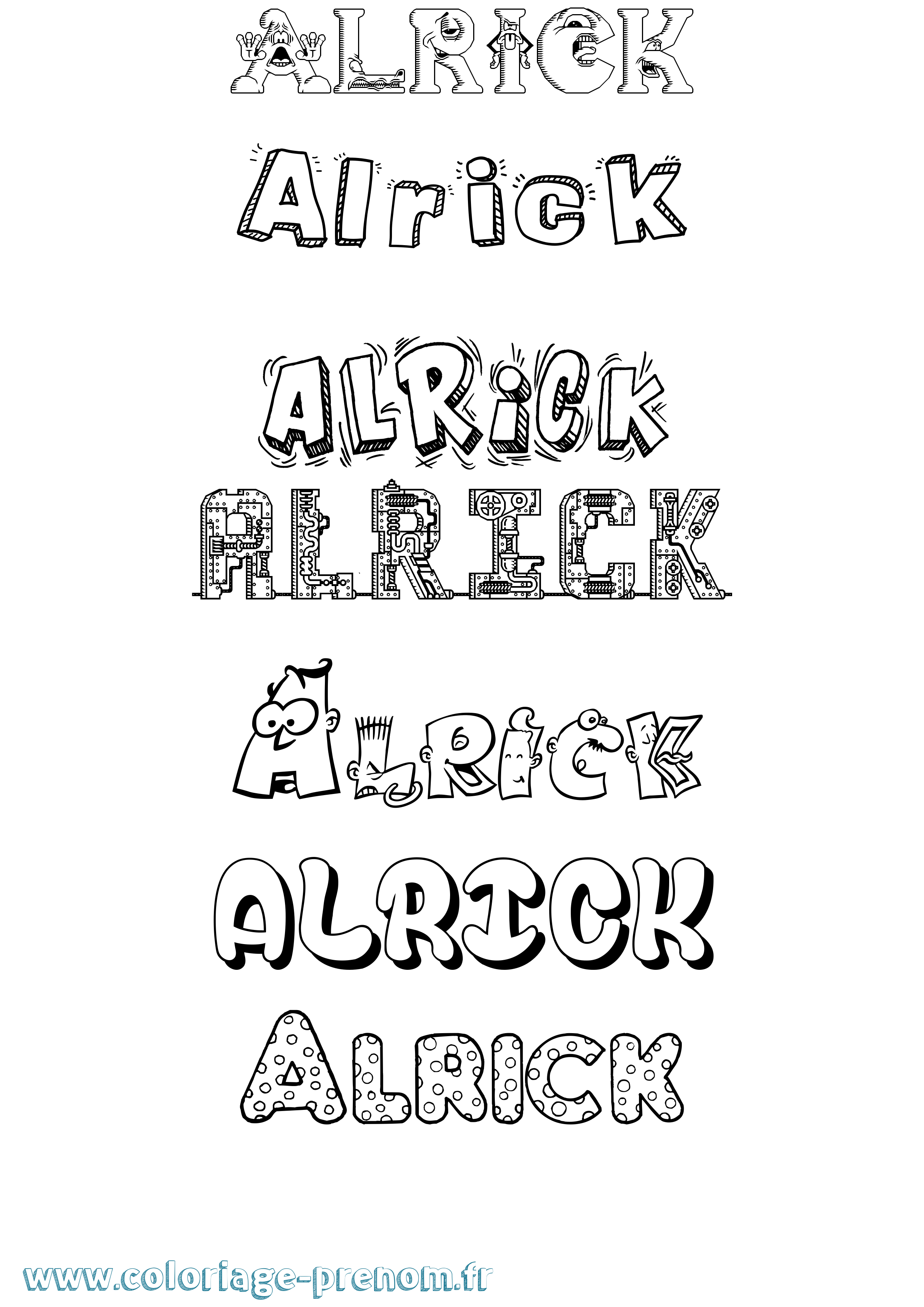 Coloriage Alrick Fun Coloriage prénom Alrick Fun