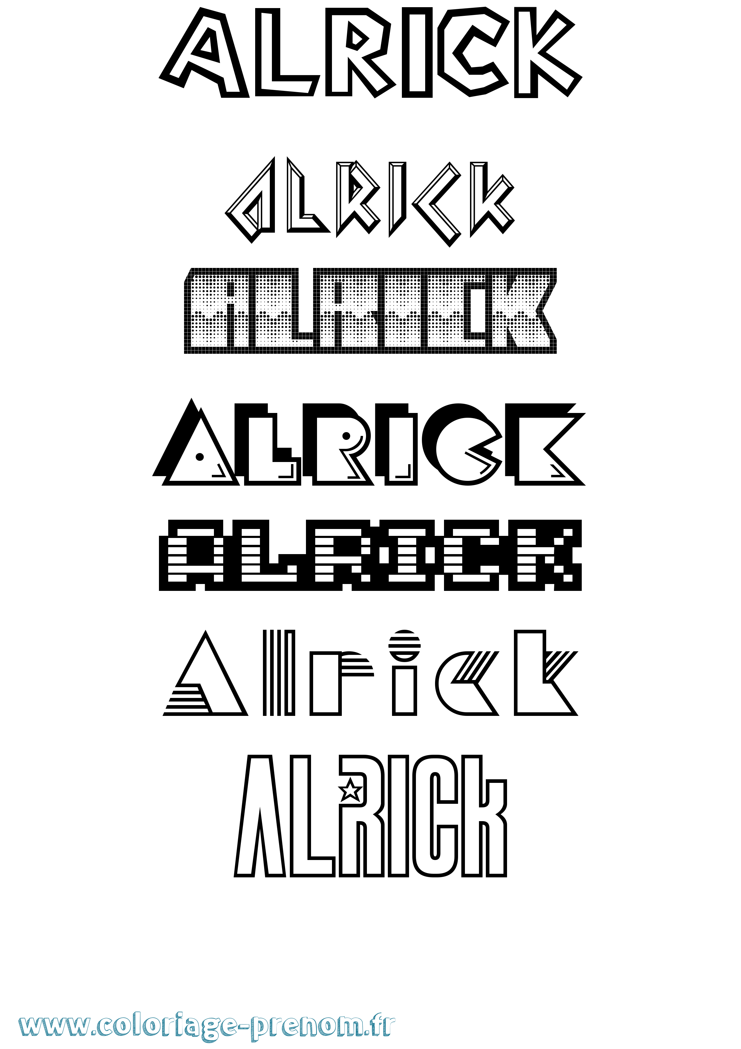 Coloriage prénom Alrick Jeux Vidéos