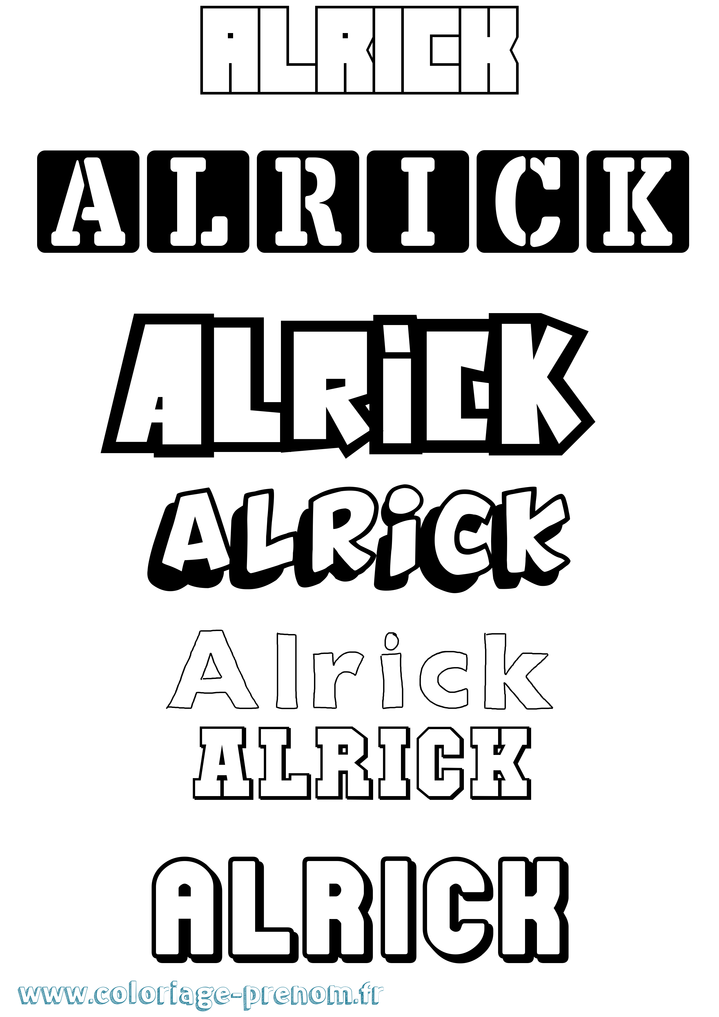 Coloriage prénom Alrick Simple