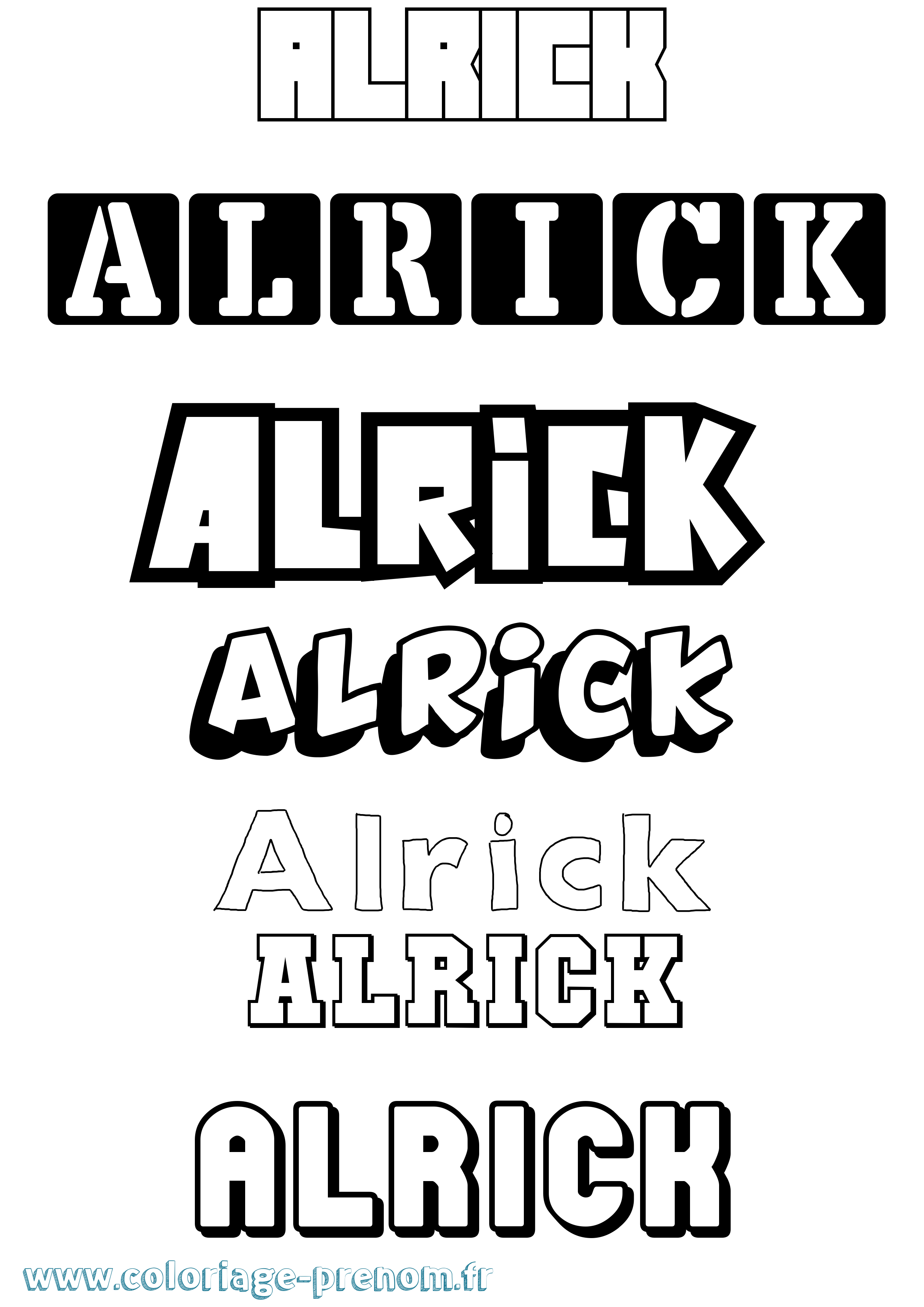Coloriage Alrick Simple Coloriage prénom Alrick Simple