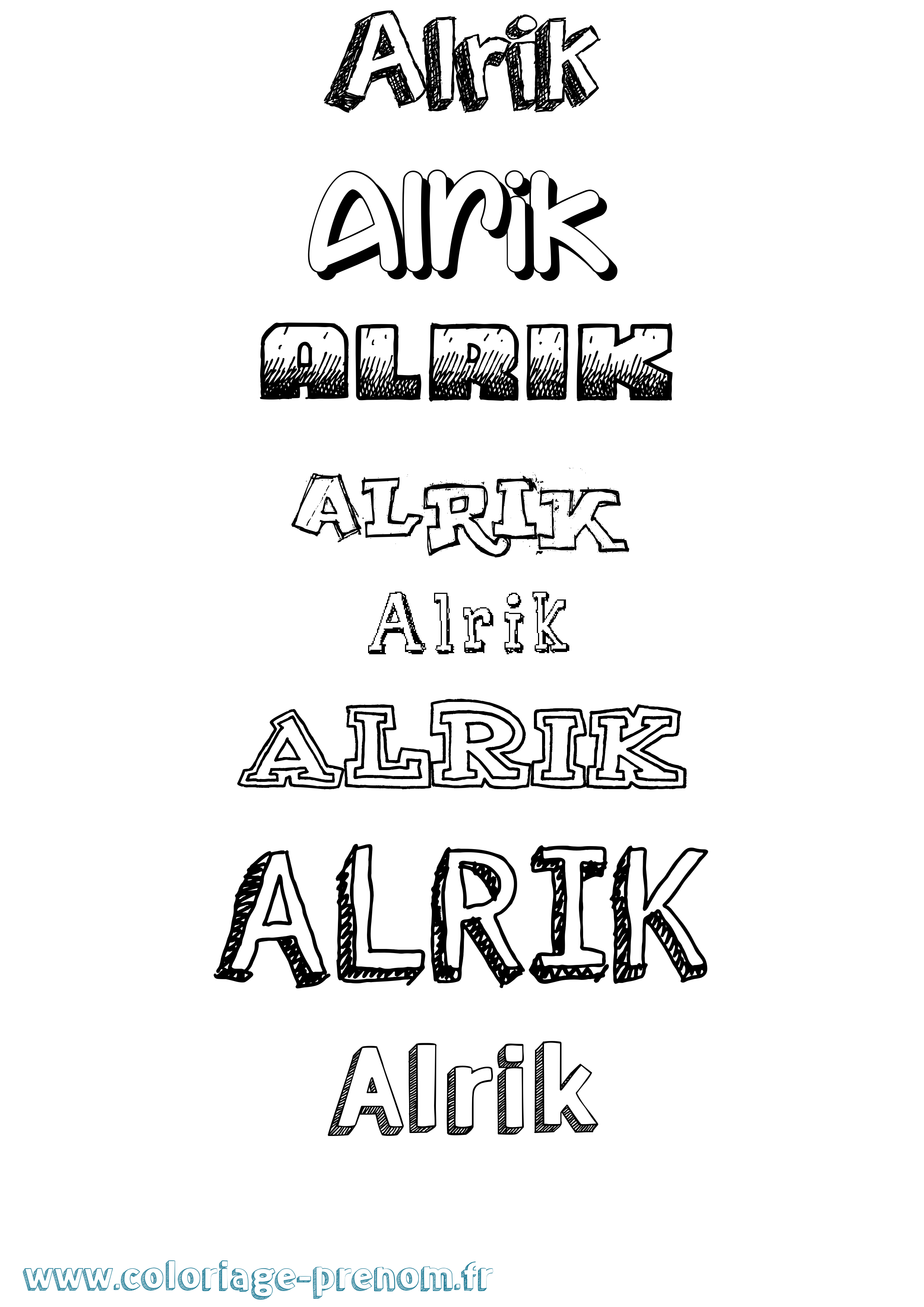 Coloriage prénom Alrik Dessiné