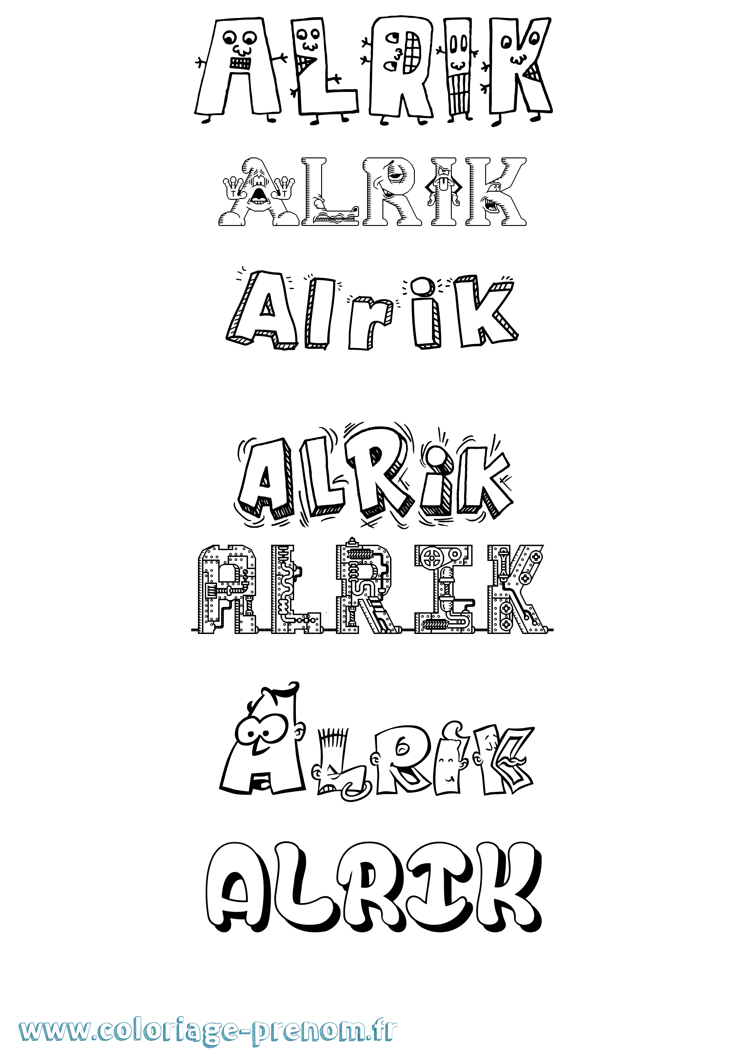 Coloriage prénom Alrik Fun