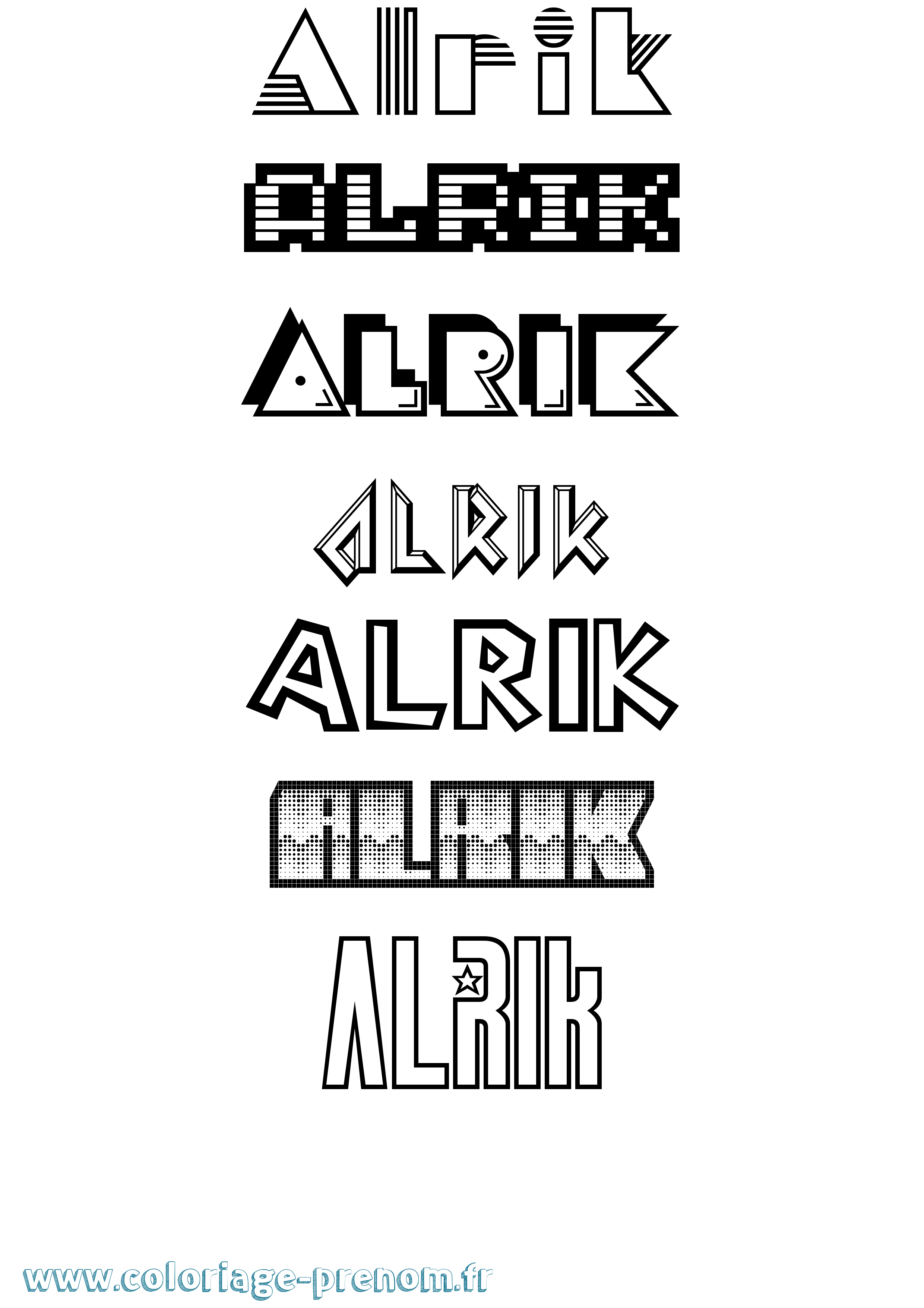 Coloriage prénom Alrik Jeux Vidéos