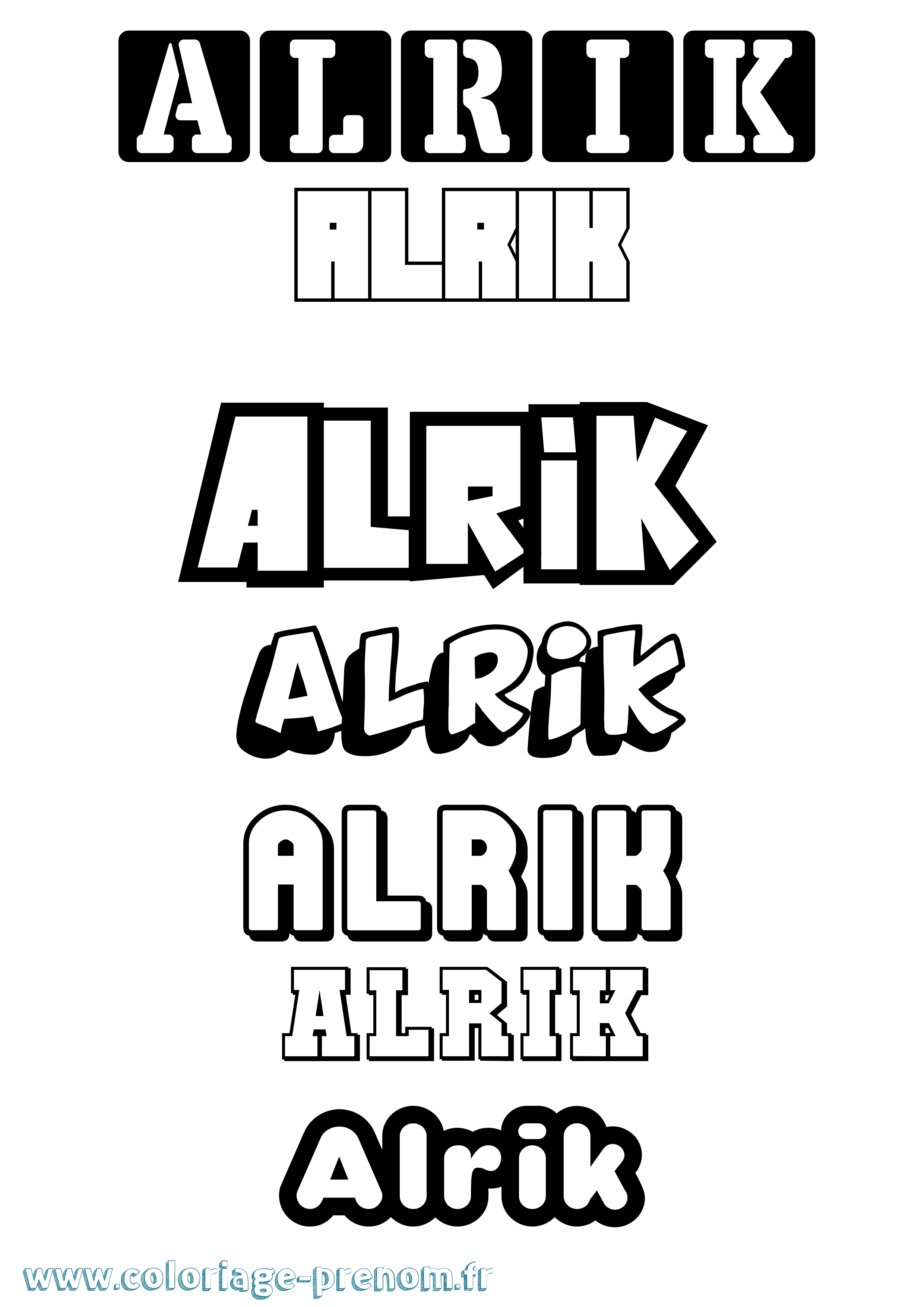 Coloriage prénom Alrik Simple