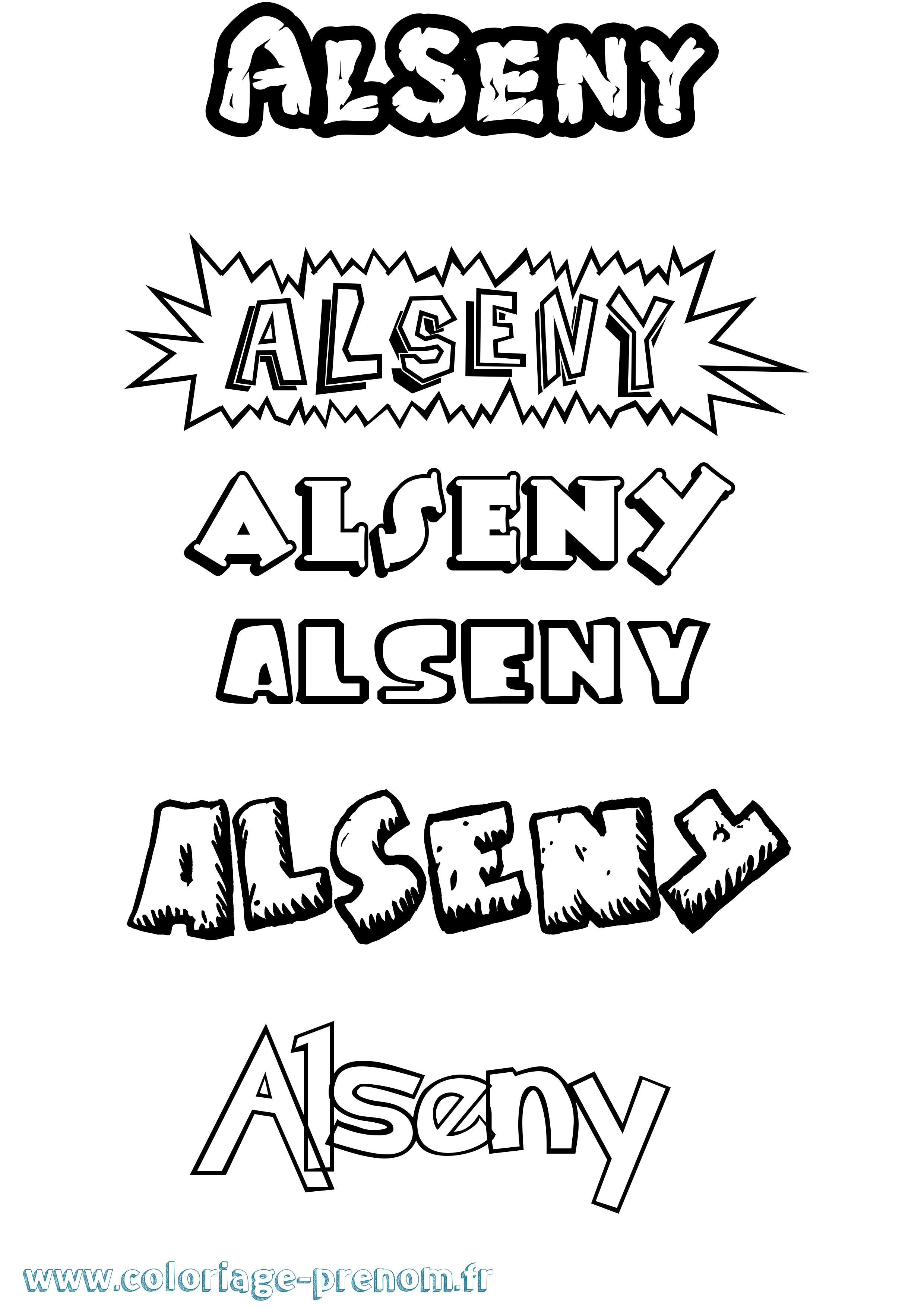 Coloriage Alseny Dessin Animé Coloriage prénom Alseny Dessin Animé
