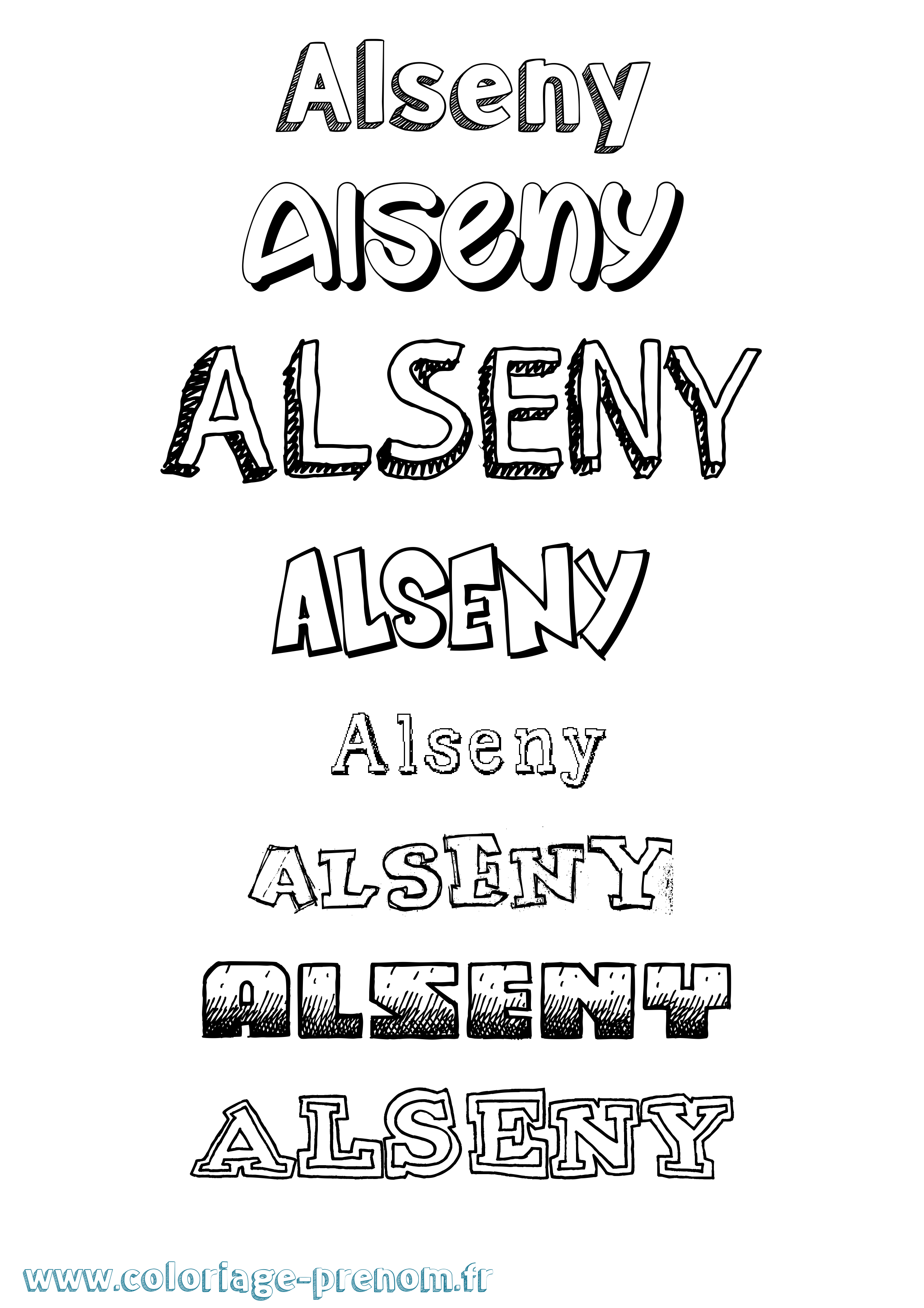 Coloriage Alseny Dessiné Coloriage prénom Alseny Dessiné