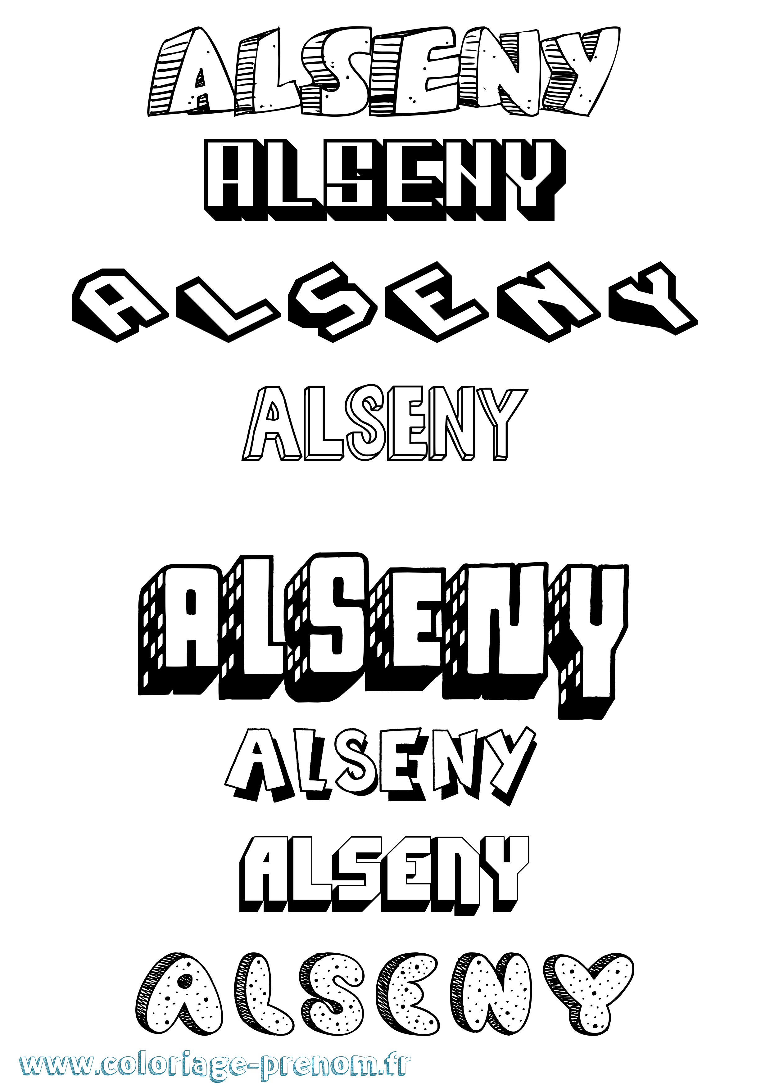 Coloriage Alseny Effet 3D Coloriage prénom Alseny Effet 3D